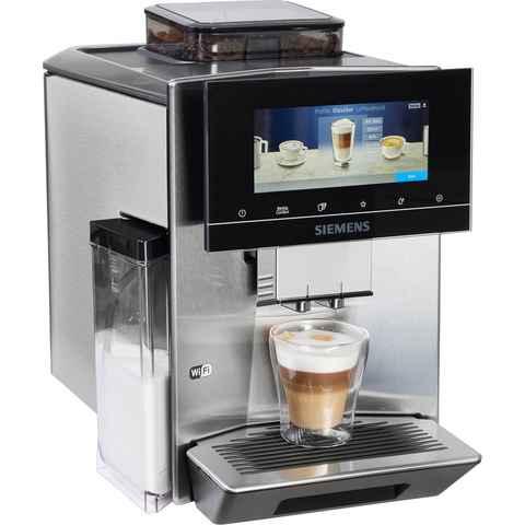 SIEMENS Kaffeevollautomat EQ900 TQ903D43, intuitives 6,8" TFT-Display, Geräuschreduzierung, App-Steuerung, Barista-Modus, AromaSelect, 3 Profile, edelstahl