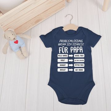 Shirtracer Shirtbody Problemlösung wenn ich schreie für Papa weiß Geschenk Vatertag Baby