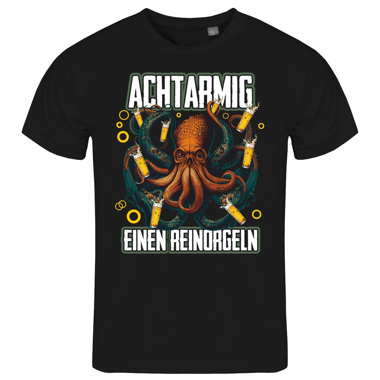 Print-Shirt Herren T-Shirt Achtarmig einen reinorgeln