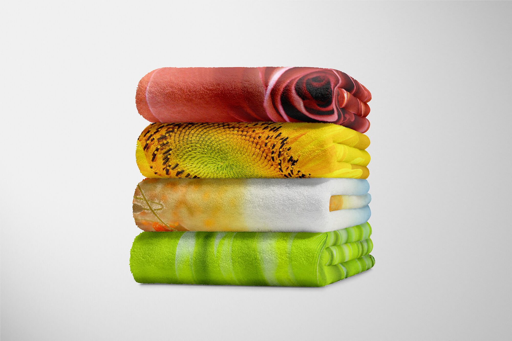 mit Handtuch Baumwolle-Polyester-Mix Fotomotiv Strandhandtuch Mohnblumen Handtuch Handtücher Saunatuch Art Sommer, (1-St), Sinus Kuscheldecke