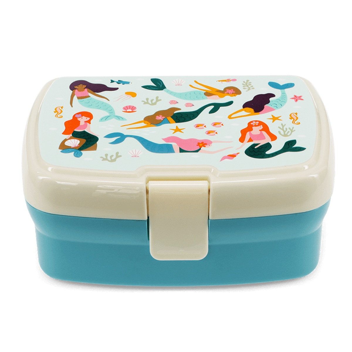 Rex London Lunchbox Brotdose Meerjungfrau, 2 Fächer, Kunststoff, spülmaschinenfest