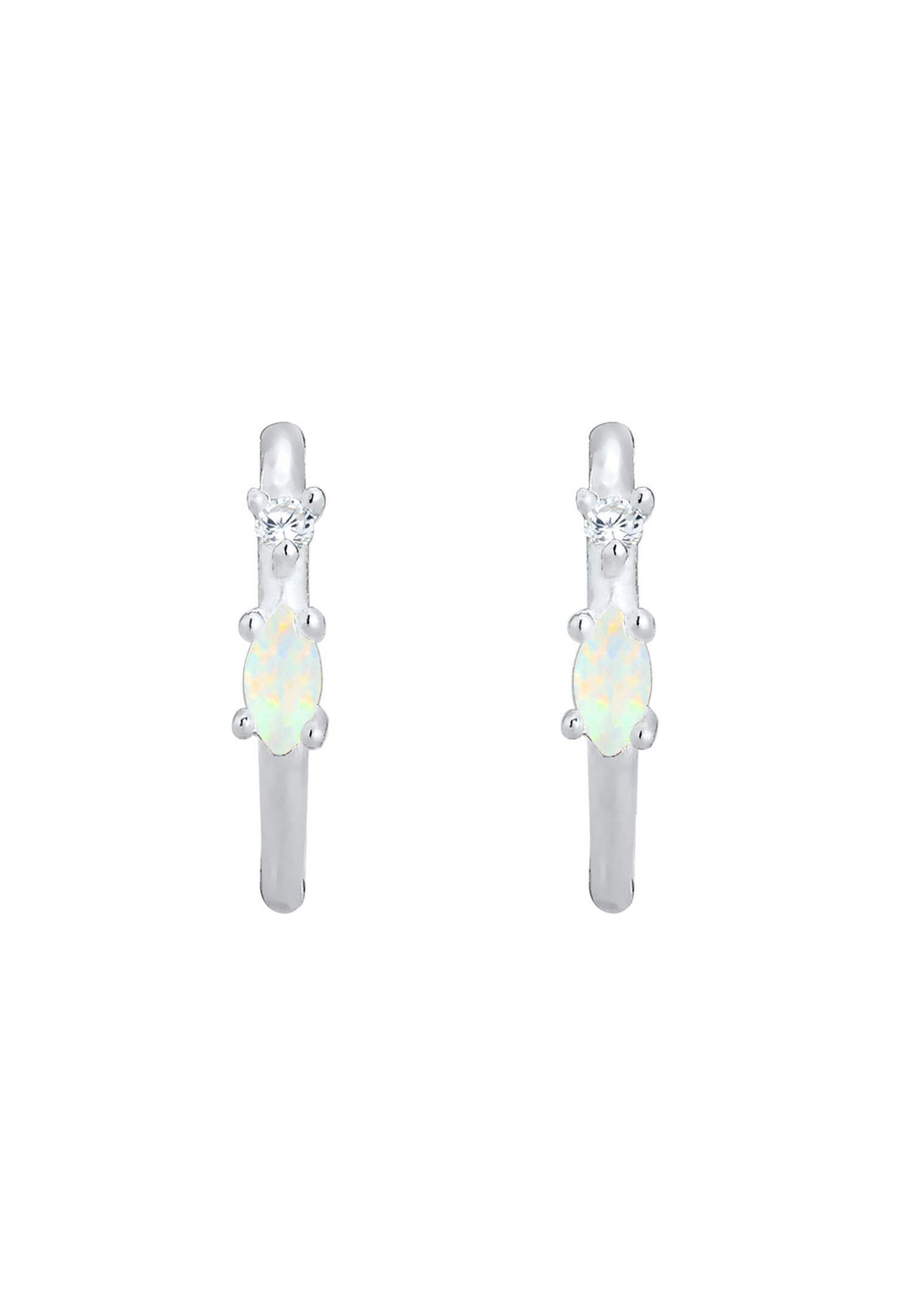 Creolen Opal Stecker Silber und Paar Elli Marquise 925 Zirkonia