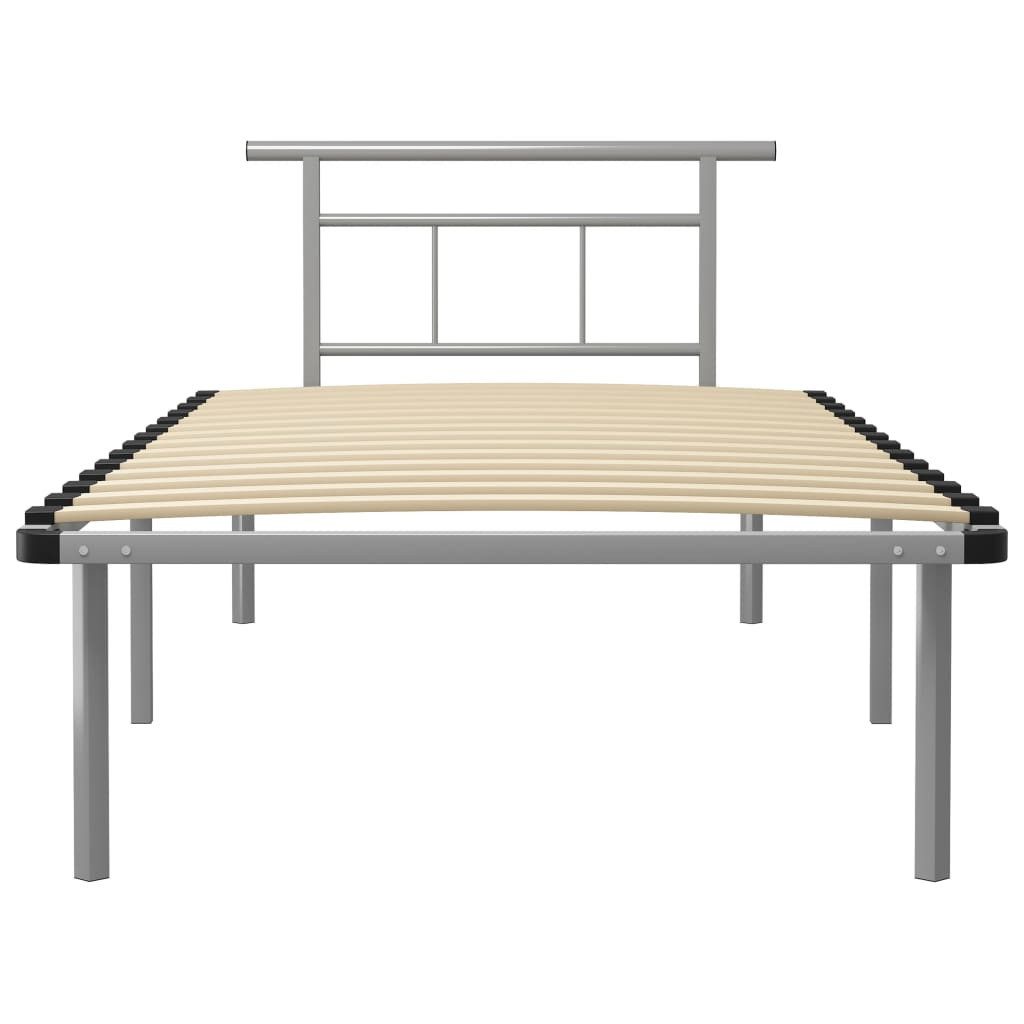 vidaXL Bett Bettgestell Grau Metall 100x200 günstig online kaufen