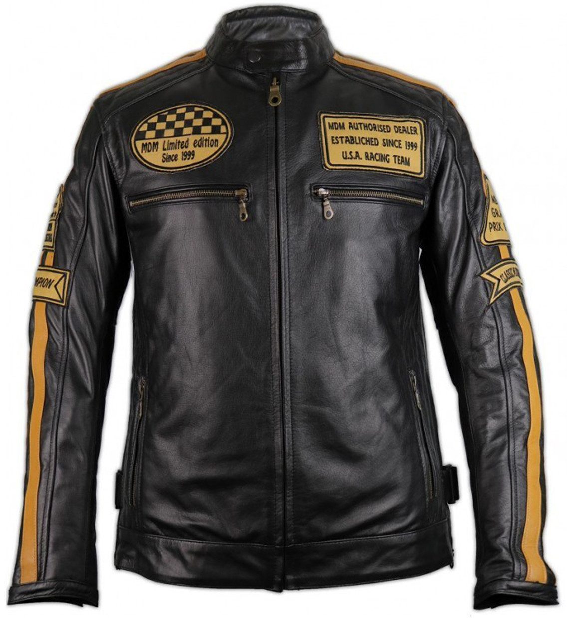 MDM Lederjacke Herren Biker Leder Jacke Freizeit Motorrad Lederjacke mit Pr günstig online kaufen