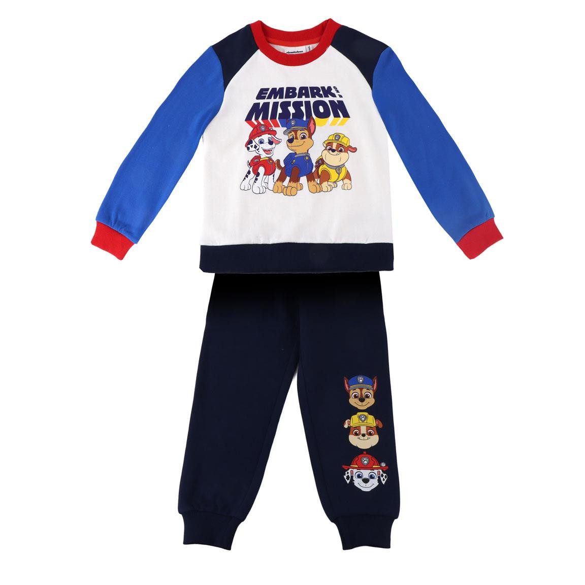 PAW PATROL Freizeitanzug PAW PATROL Trainingsanzug für Jungen, Weiß-Blau-Rot, Jogger