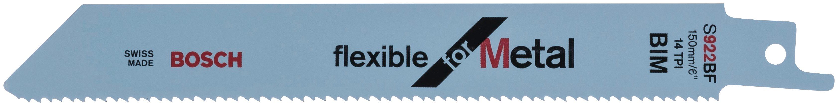 Bosch Professional Säbelsägeblatt S Metall for Metal Flexible 922 BF, (Set, Flexible 100-St), für