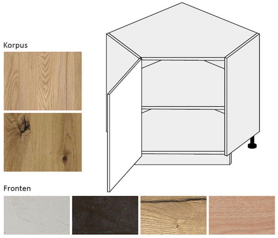 Feldmann-Wohnen Eckschrank Malmo (Malmo) 84cm Front-, Korpusfarbe & Ausführung wählbar 1-türig halifax