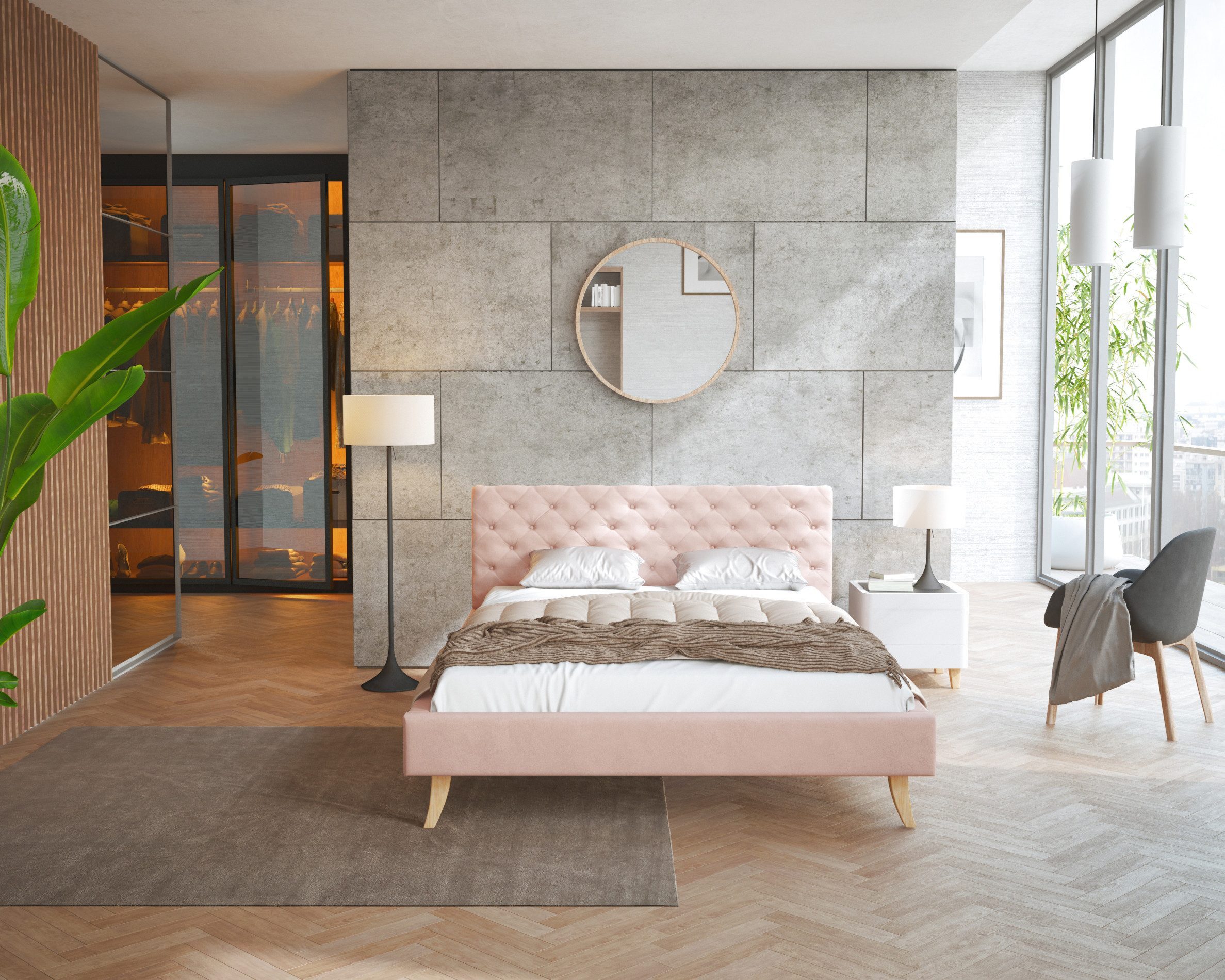 thematys Polsterbett Bett aus Velours 120x200, 140x200, 160x200, 180x200cm günstig online kaufen