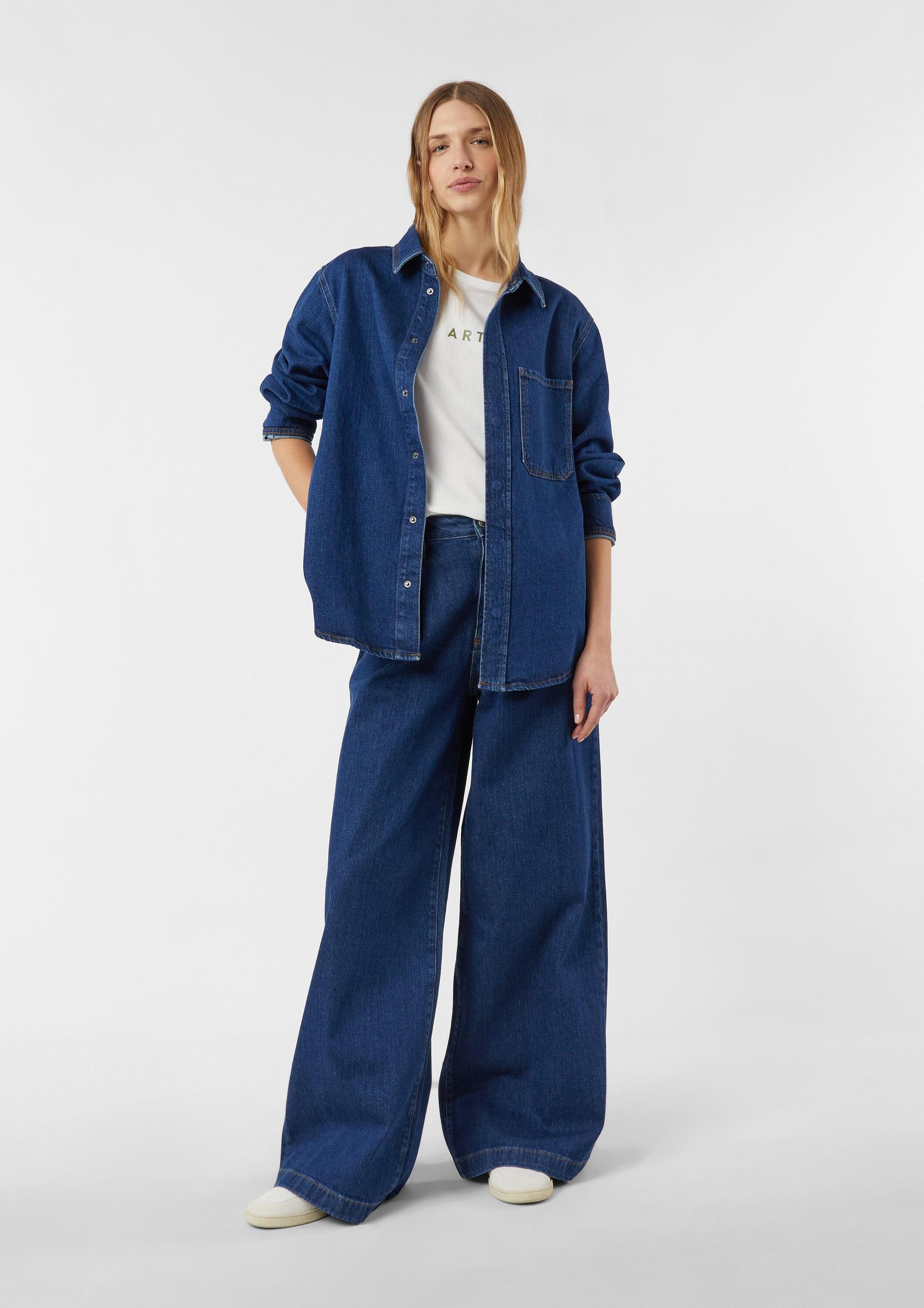 comma Hemdjacke Bluse Oversized Denim-Overshirt