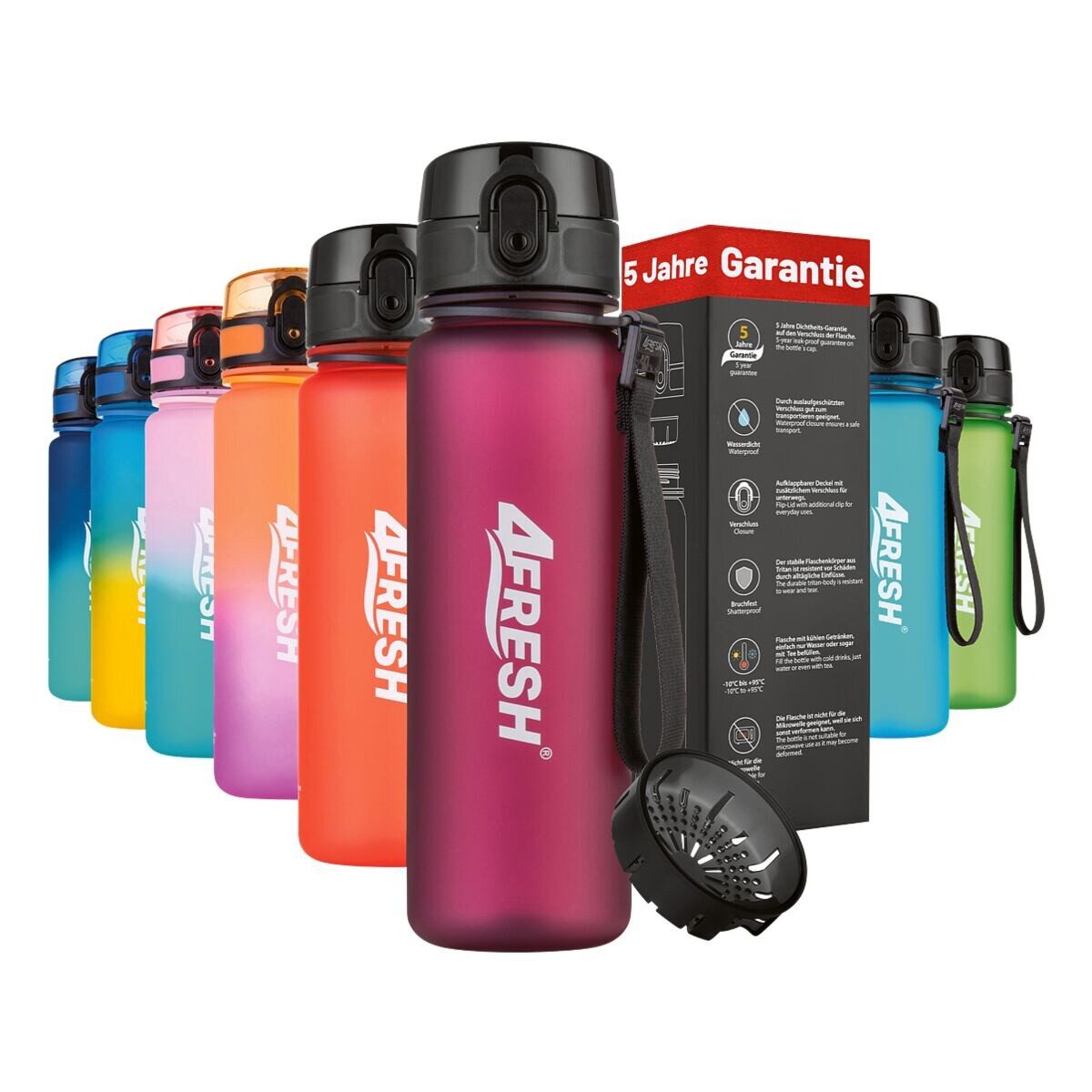 4FRESH Trinkflasche Colourful Gradient, 500 ml