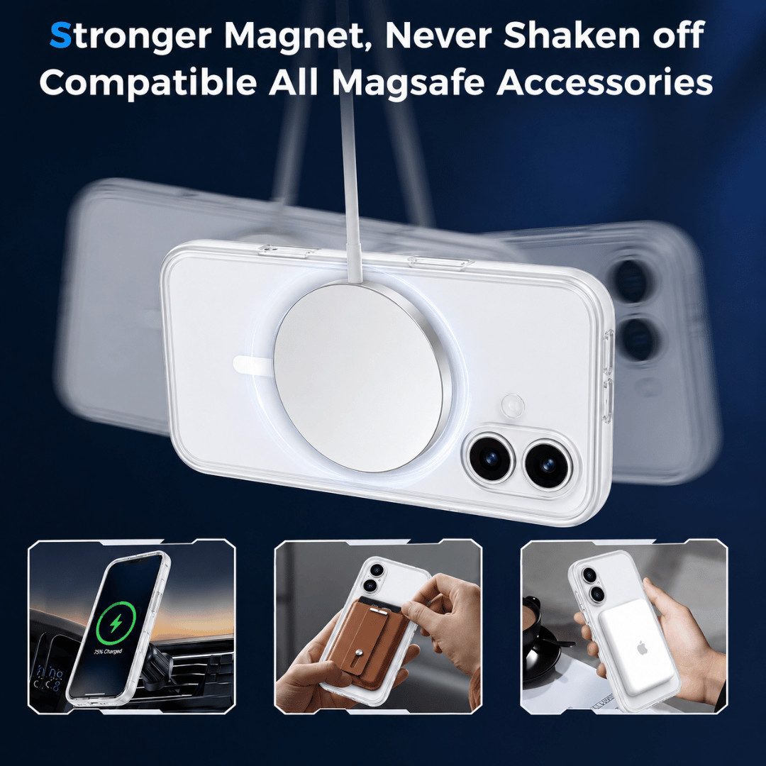 SmartUP Smartphone-Hülle + 2X Schutzglas für iPhone 16 Plus MagSafe Panzerfolie Privacy Case 6,3, MagSafe-Technologie, präzise Aussparungen – Bild 3 von 5