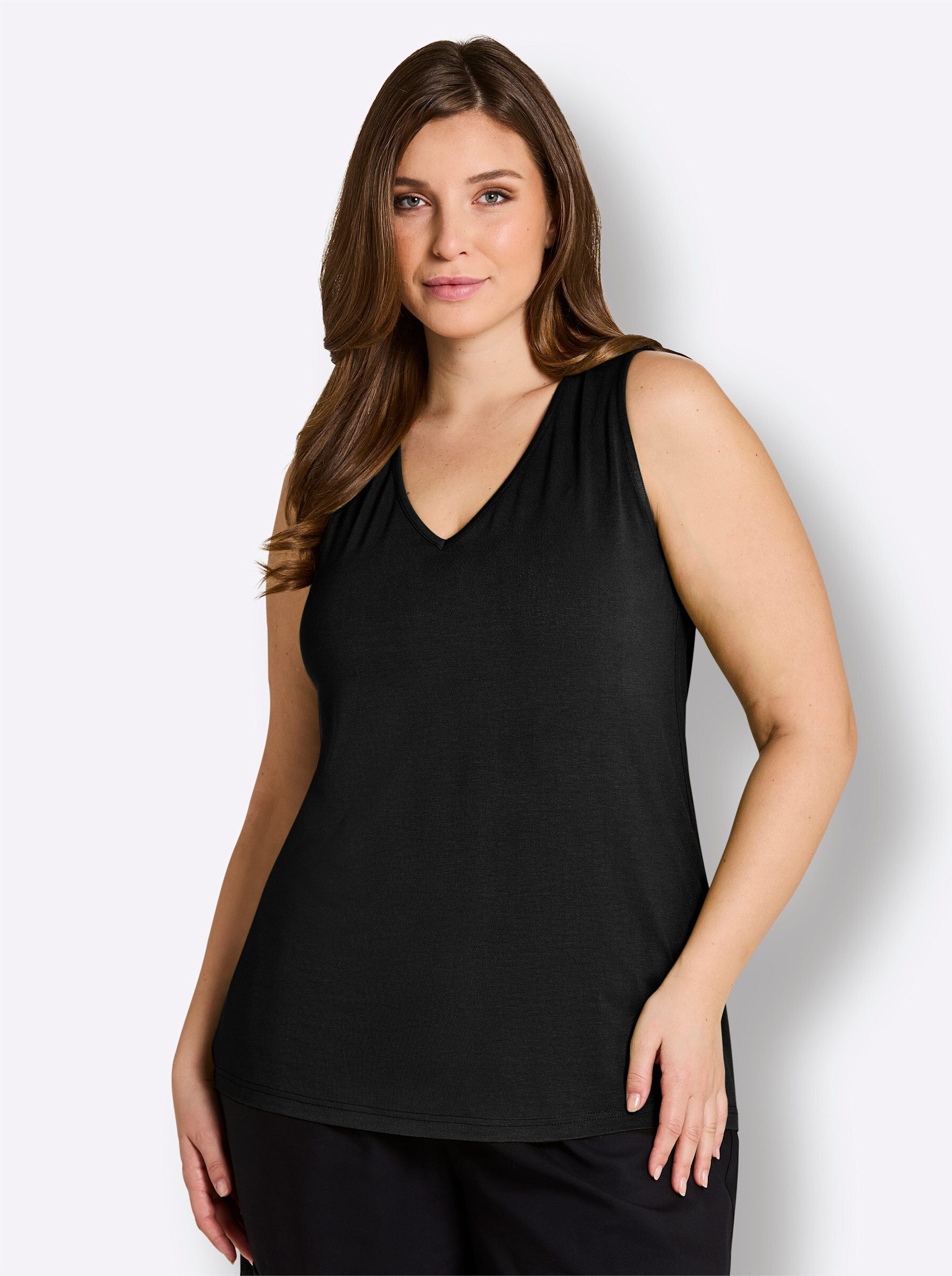 Sheego Strandkleid Shirttop Ärmellos
