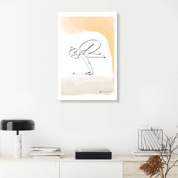 Posterlounge XXL-Wandbild Yoga In Art, Die Krähe (Bakasana), Fitnessraum Minimalistisch Grafikdesign