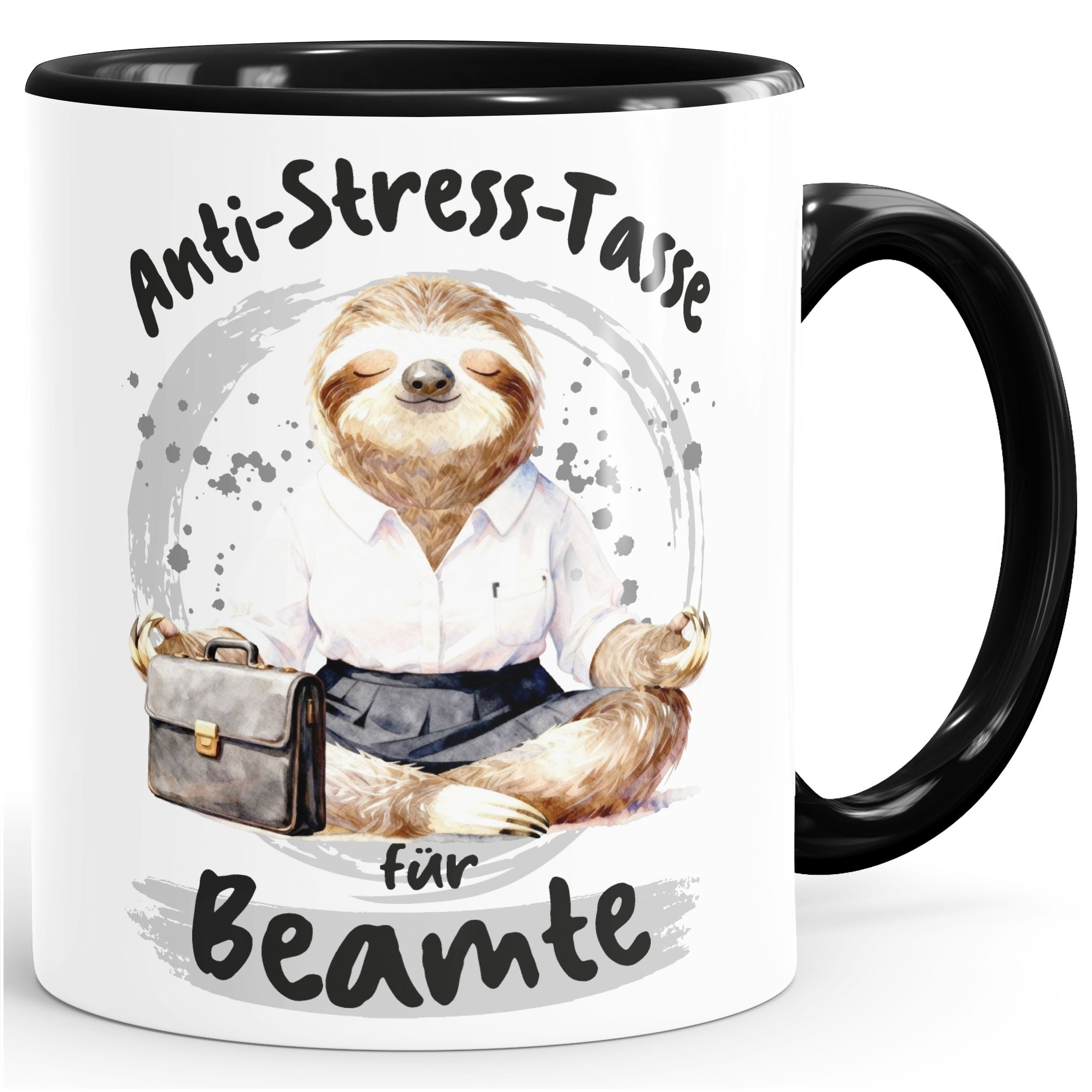 MoonWorks Tasse Kaffee-Tasse Geschenk Beamtinnen Anti Stress Bürotasse Faultier, Keramik