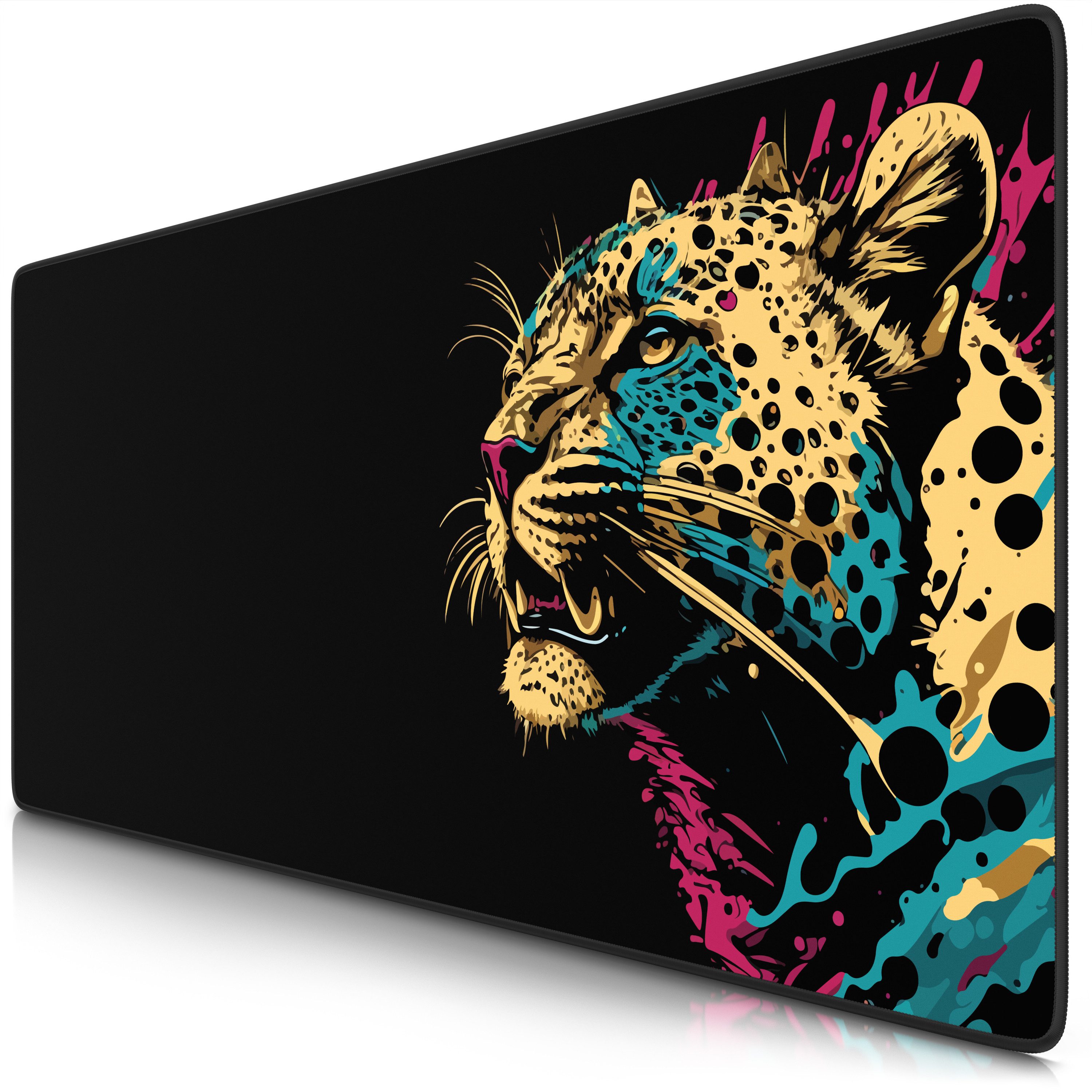 Titanwolf Gaming Mauspad XXL Speed Mousepad 900 x 400 x 3 mm, Schreibtischauflage, abwaschbar (1-St), rutschfeste Rückseite, Geschwindigkeit & Präzision, Colour Panther