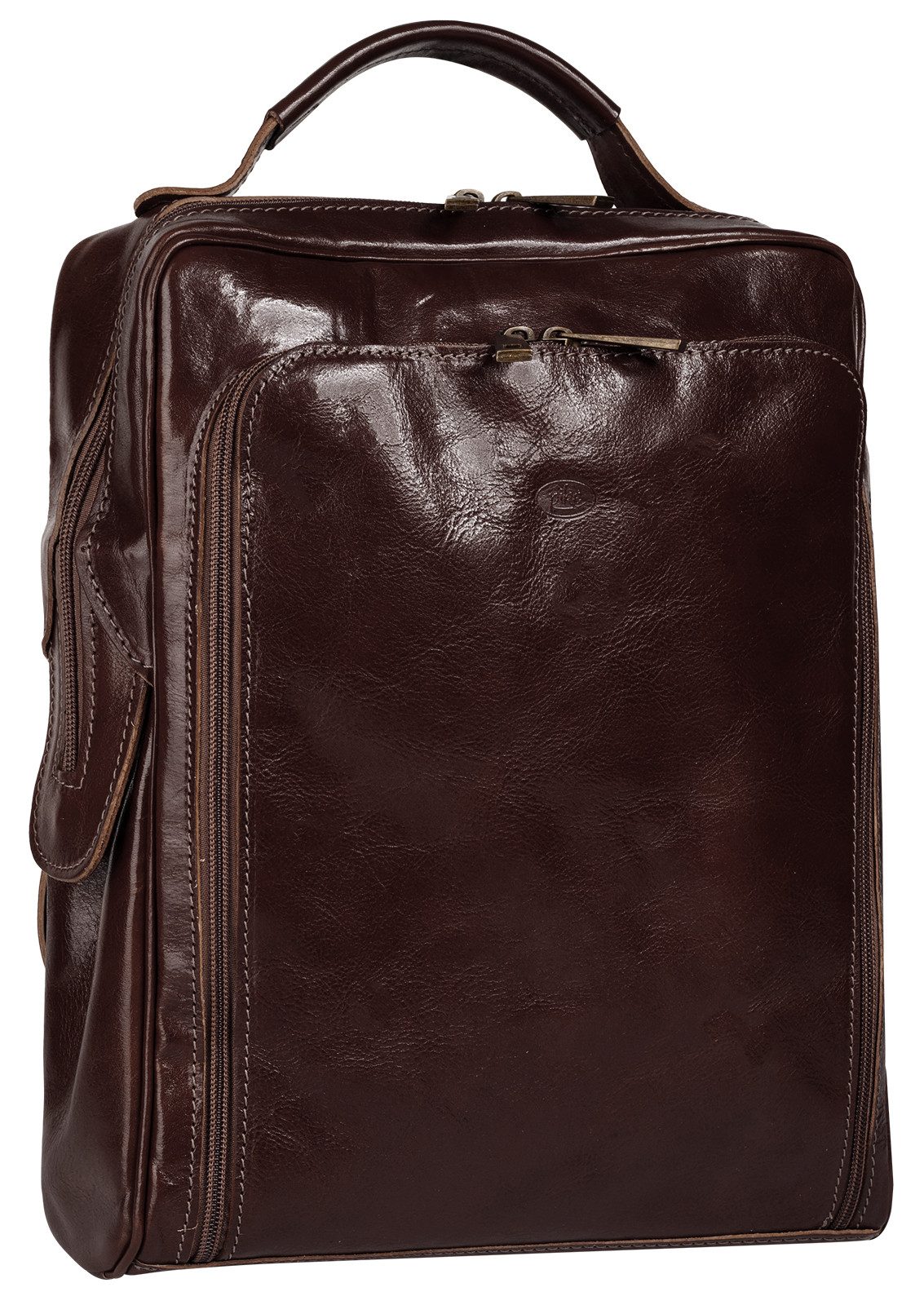 Piké Cityrucksack, echt Leder, Made in Italy
