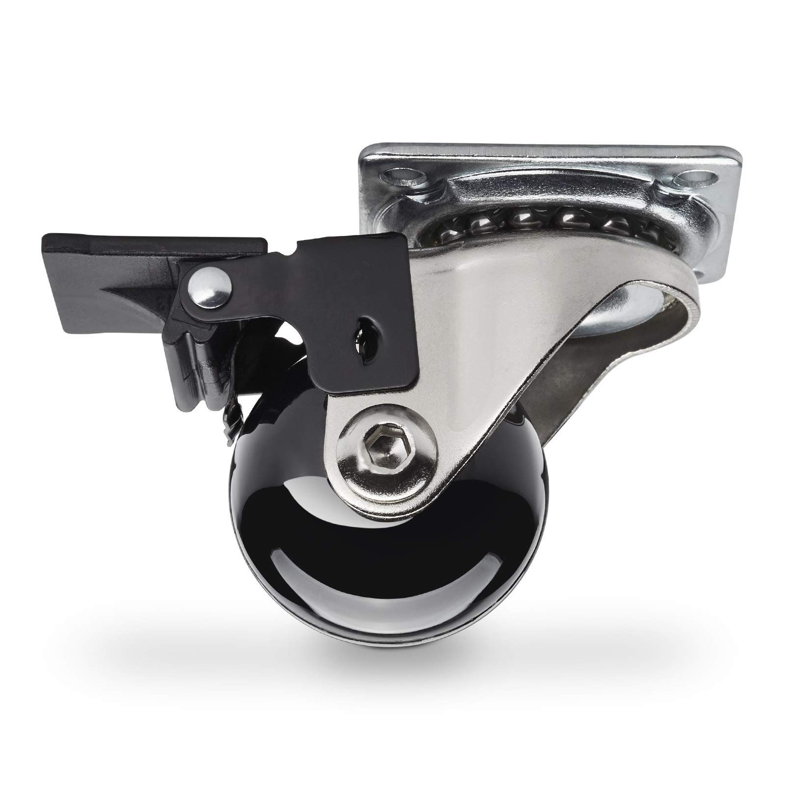 SO-TECH® Möbelrolle SWIFT, Ø 35, 50, 75 mm, belastbar bis 35 kg je Rolle, (1-St), Durchmesser 35 mm, schwarz, mit Feststeller
