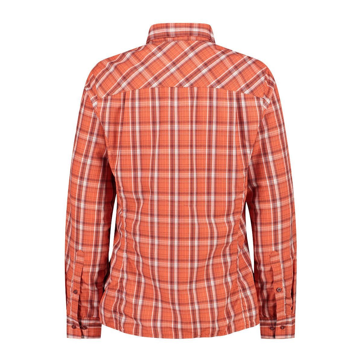CMP Outdoorbluse Woman Shirt Funktionale Langarmbluse mit Karomuster und Dry-Function-Technologie