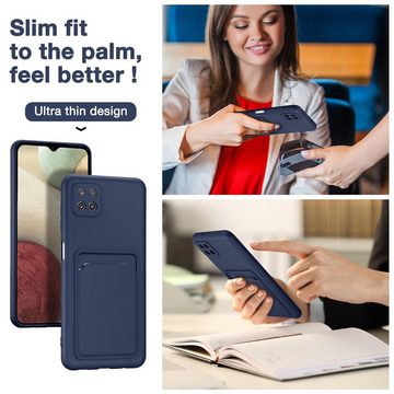 CoolGadget Handyhülle Card Case Handy Tasche für Samsung Galaxy A22 5G 6,6 Zoll, Silikon Schutzhülle mit Kartenfach für Samsung Galaxy A22 5G Hülle