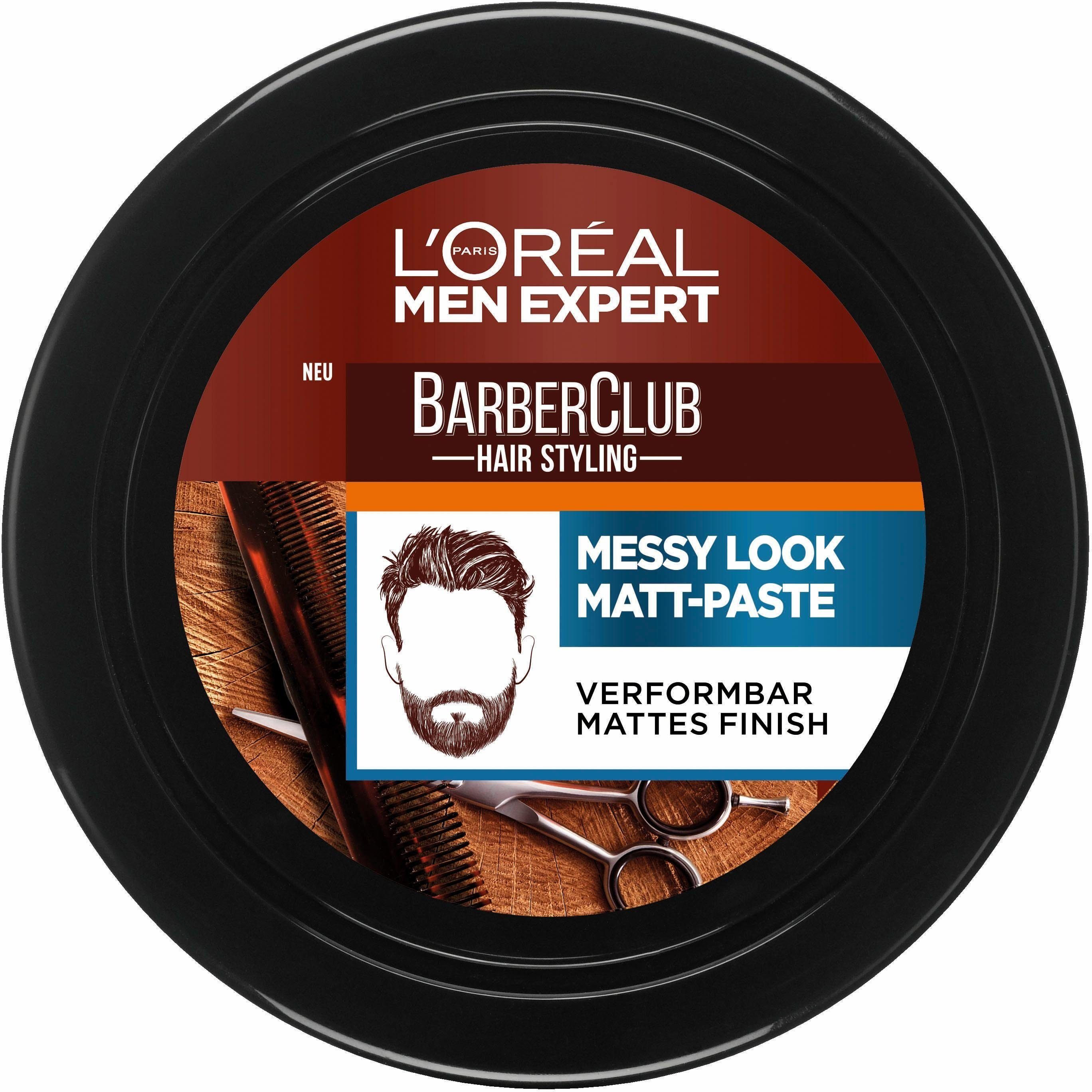 L'ORÉAL PARIS MEN EXPERT Haarpomade Barber Club Messy Look Matt Paste, mit angenehmen Duft