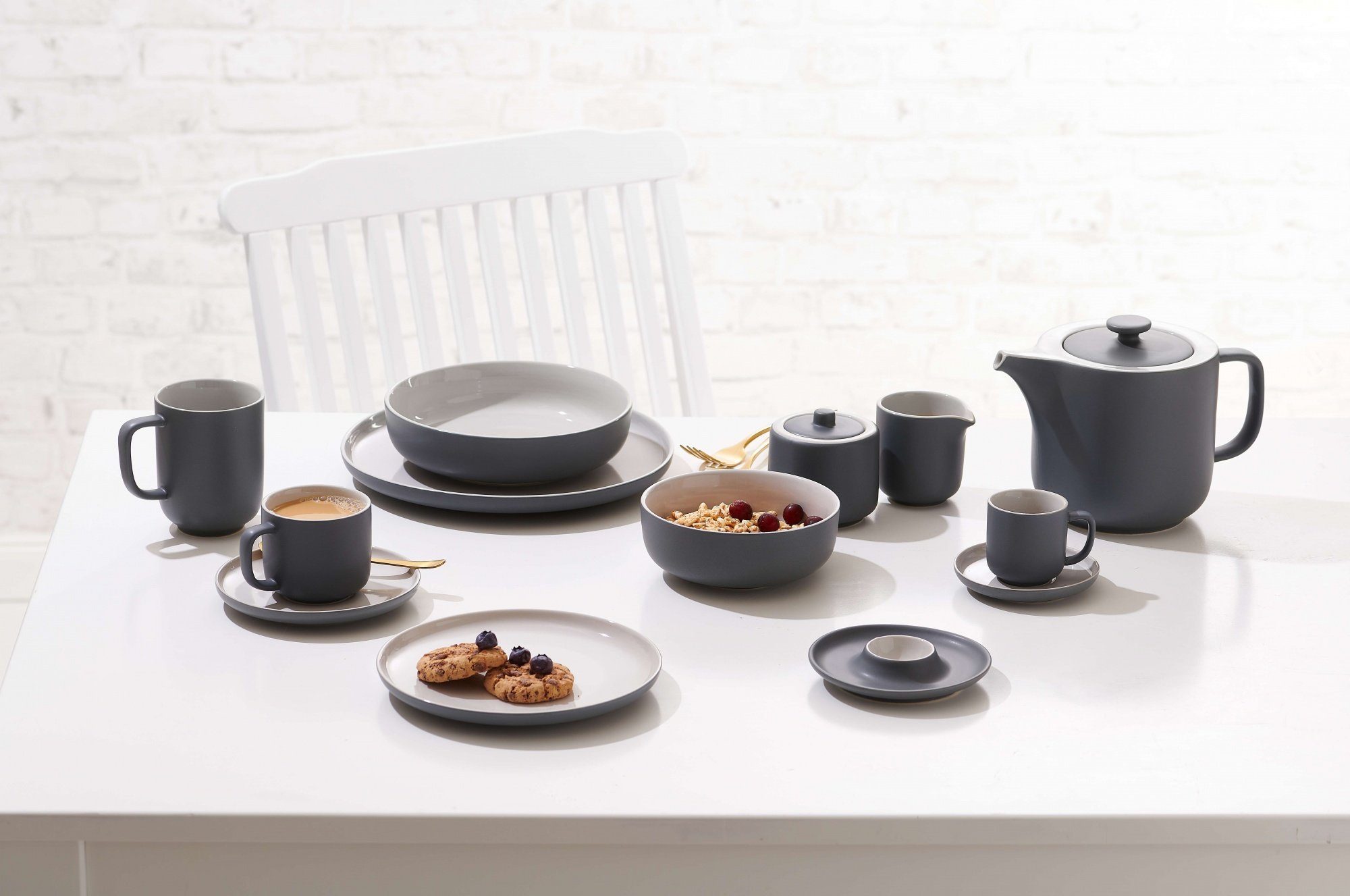 Ritzenhoff & Breker Комбіноване обслуговування Jasper (42-tlg), 6 Personen, Keramik, grau