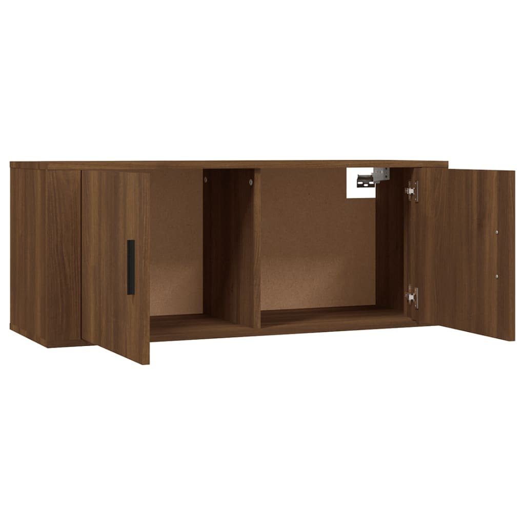 Eiche vidaXL 3-tlg. Braune Holzwerkstoff TV-Schrank (3-St) TV-Schrank-Set Braun Eichen-Optik