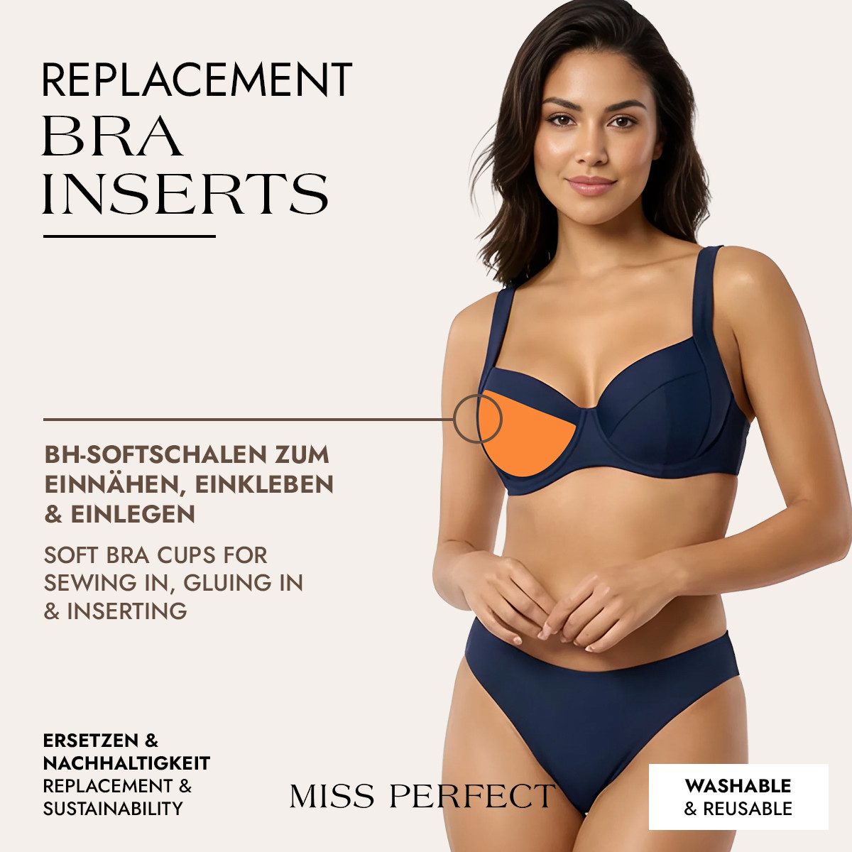 Miss Perfect BH-Einlagen 90101-90114, Replacement Bra Inserts – Ersatz-BH-Einlagen für perfekte Form
