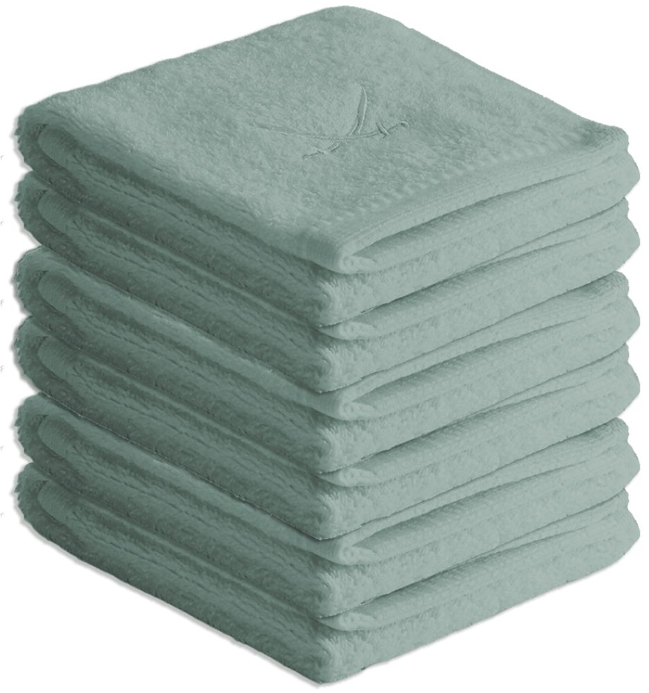 Sansibar Sylt Gästehandtücher Gästetücher 6er Set Frottier-Serie "Classic" (Set, 6-tlg), mit hochwertiger Sansibar Säbel-Stickerei, pflegeleicht