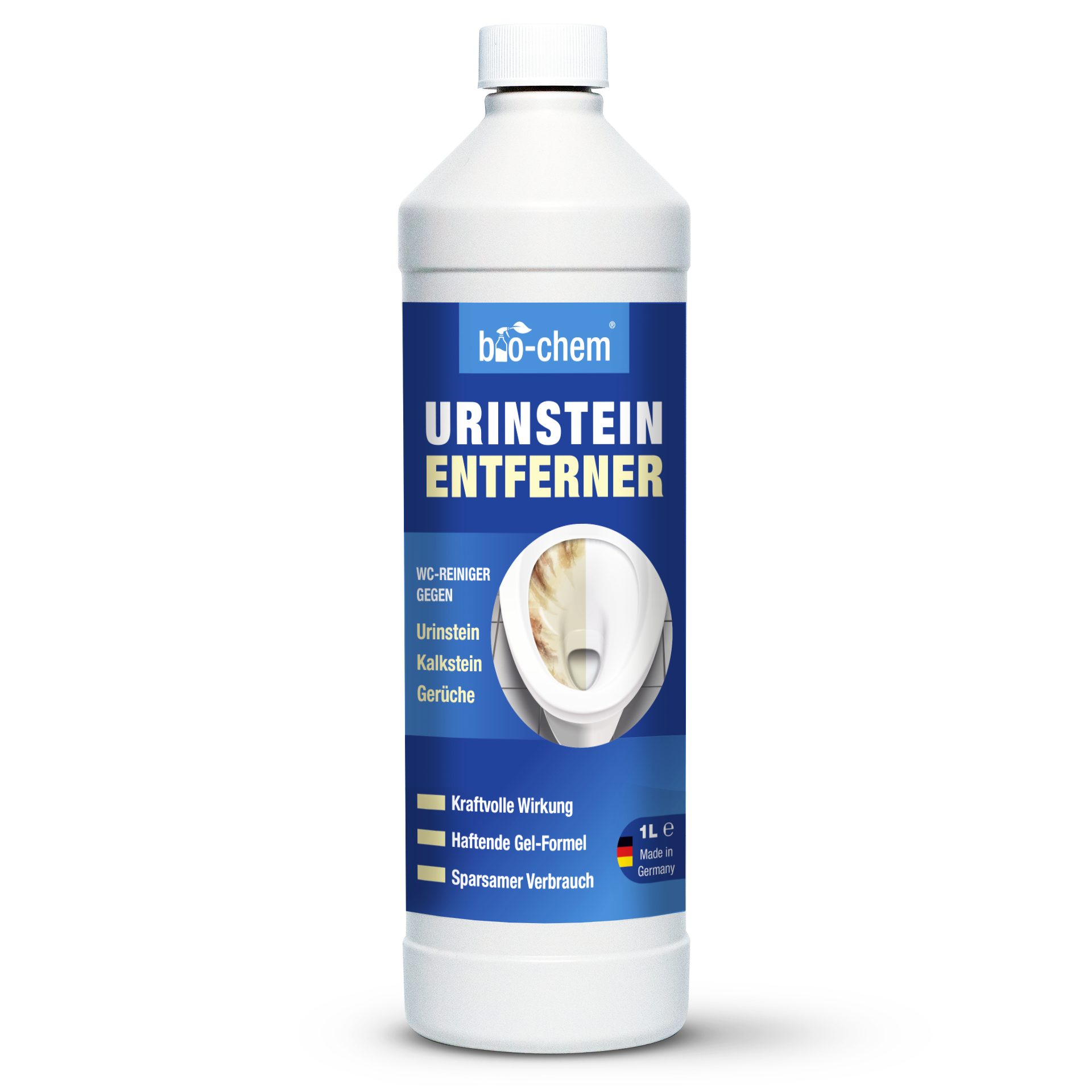 bio-chem bio-chem Urinsteinentferner EXTRA STARK 1000 ML inkl. Schrägdüse WC-Reiniger (Einzelprodukt, [- Urinsteinentferner 1 L + Schrägdüse + Bimsstein Profi WC-Reiniger für hartnäckigste Ablagerungen & Urinstein)