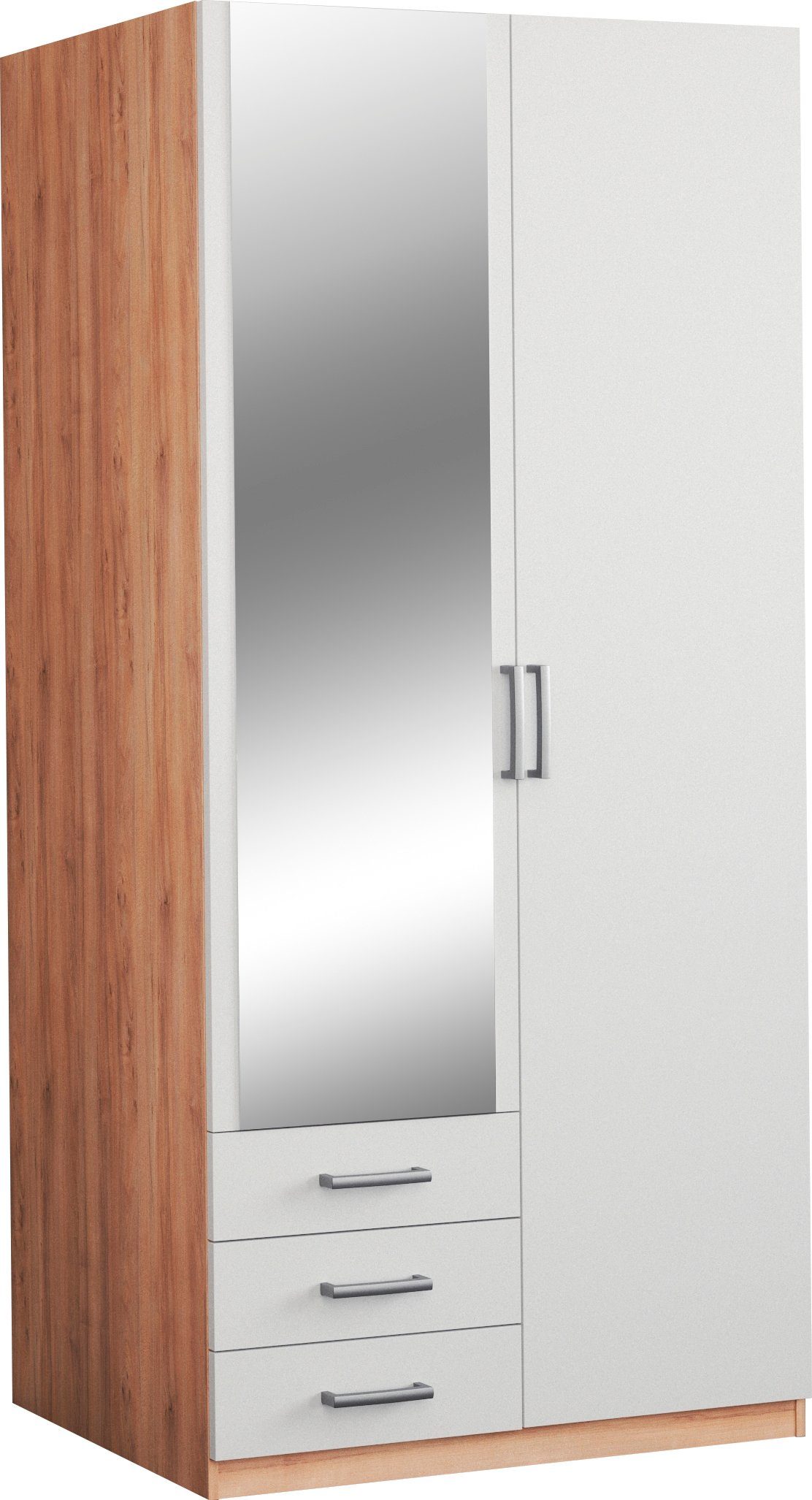 priess Kleiderschrank Amsterdam, viel Stauraum durch viele Schubkästen, Spiegeltüren Optional mit LED-Beleuchtung, Made in Germany