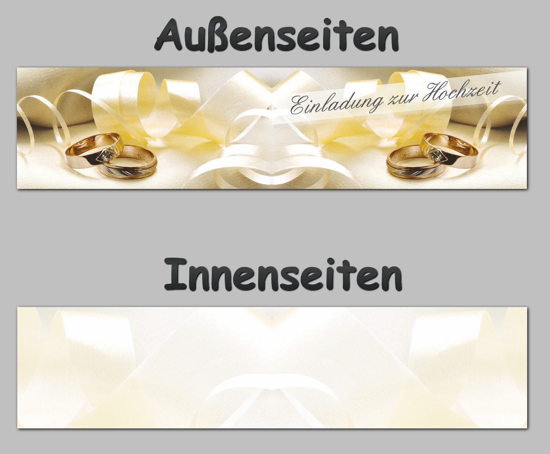 LYSCO Einladungskarten Einladungen zur Hochzeit Ehepaar Ringe Trauung Ehe DIN lang, Liebe Rosen Blumen Brautkleid Hochzeitstorte Ringe Gäste