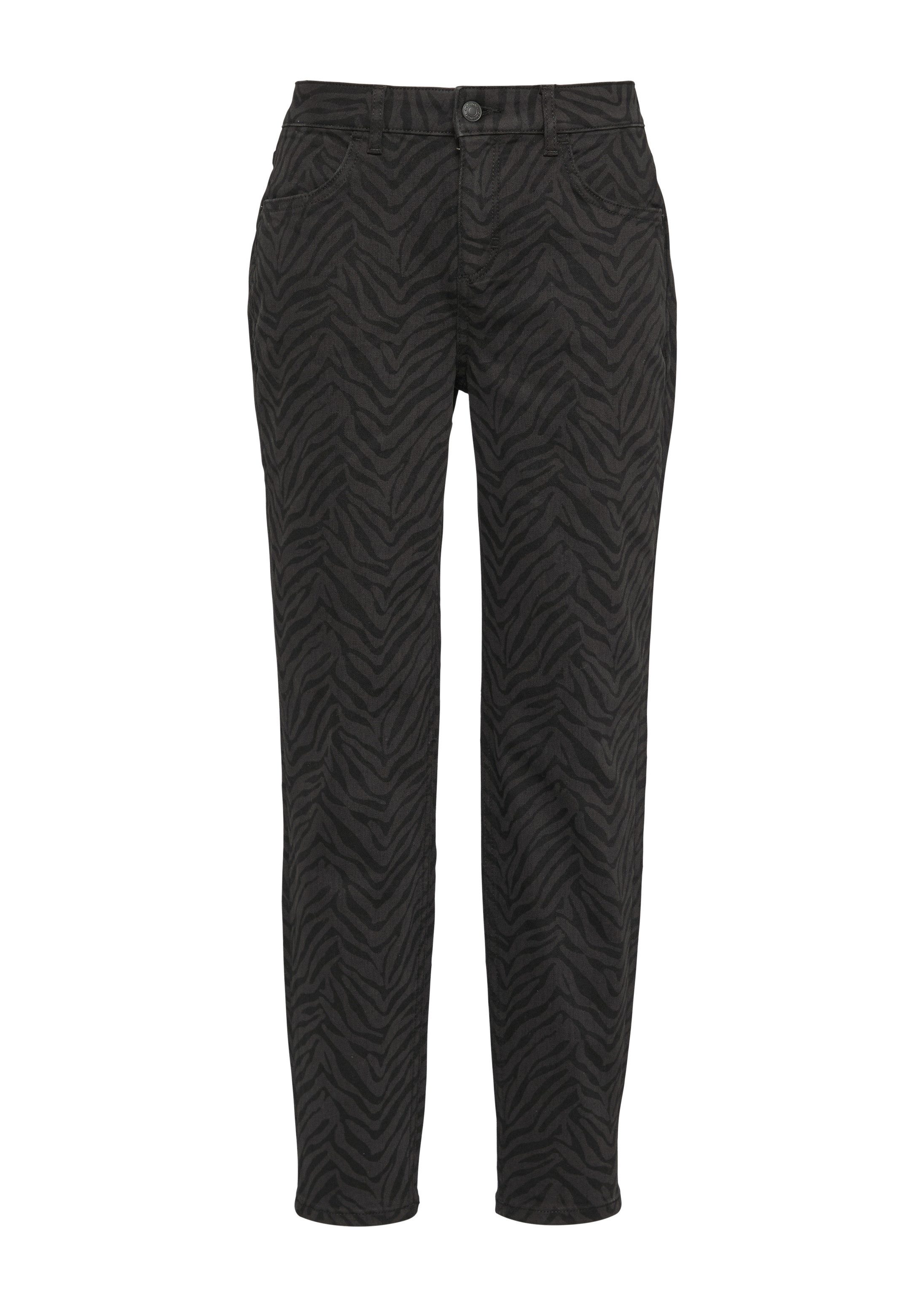comma Slim-fit-Jeans Jeans-Hose Jeans mit Animal-Print