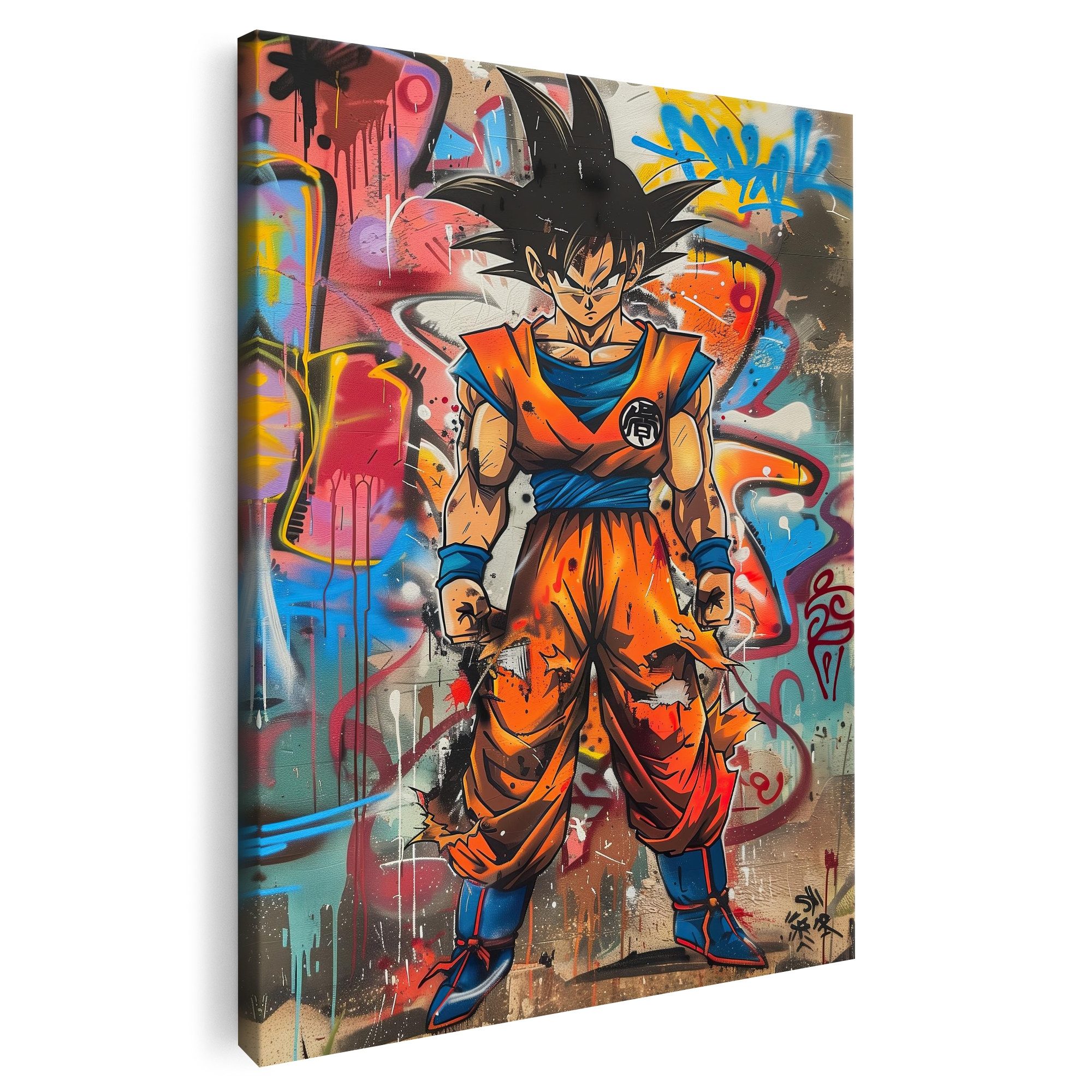 Artmazing Leinwandbild Goku Grafitti, Goku Grafitti, gesp. auf FSC Echtholz-Keilrahmen, in versch. Größen