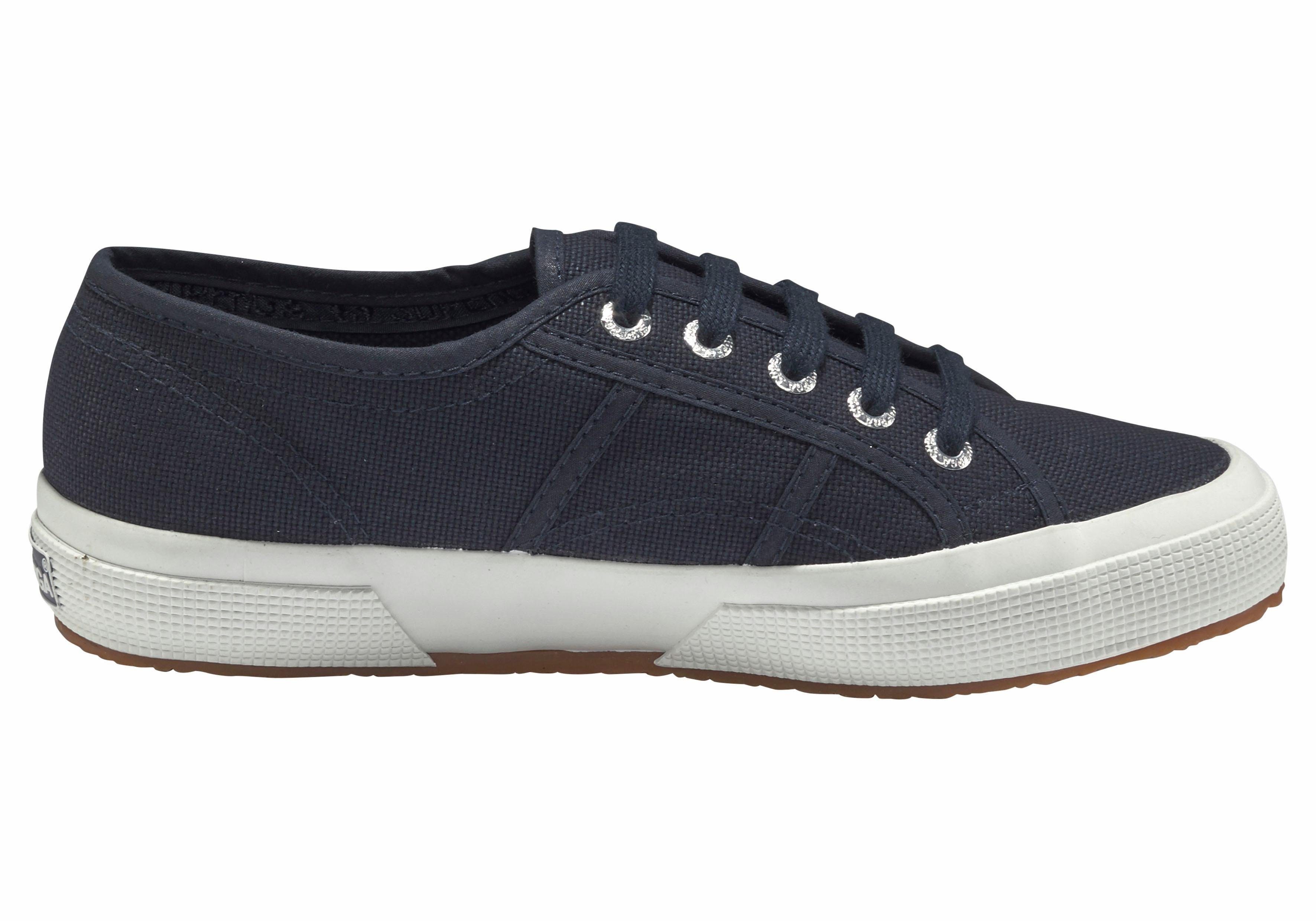 klassischem Sneaker Superga Canvas-Obermaterial navy-white mit Classic Cotu