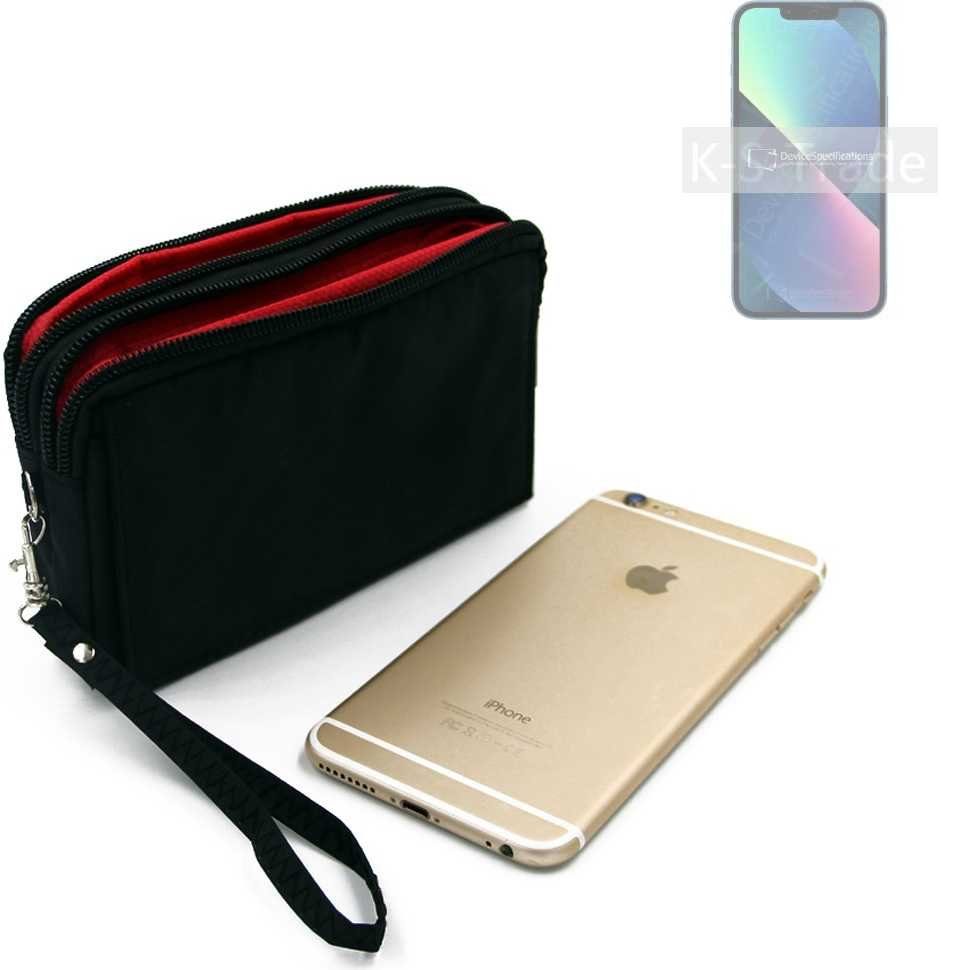 K-S-Trade Handyhülle für Apple iPhone 13 mini, Schutz Hülle Handy Hülle Gürteltasche Travelbag Handytasche mit