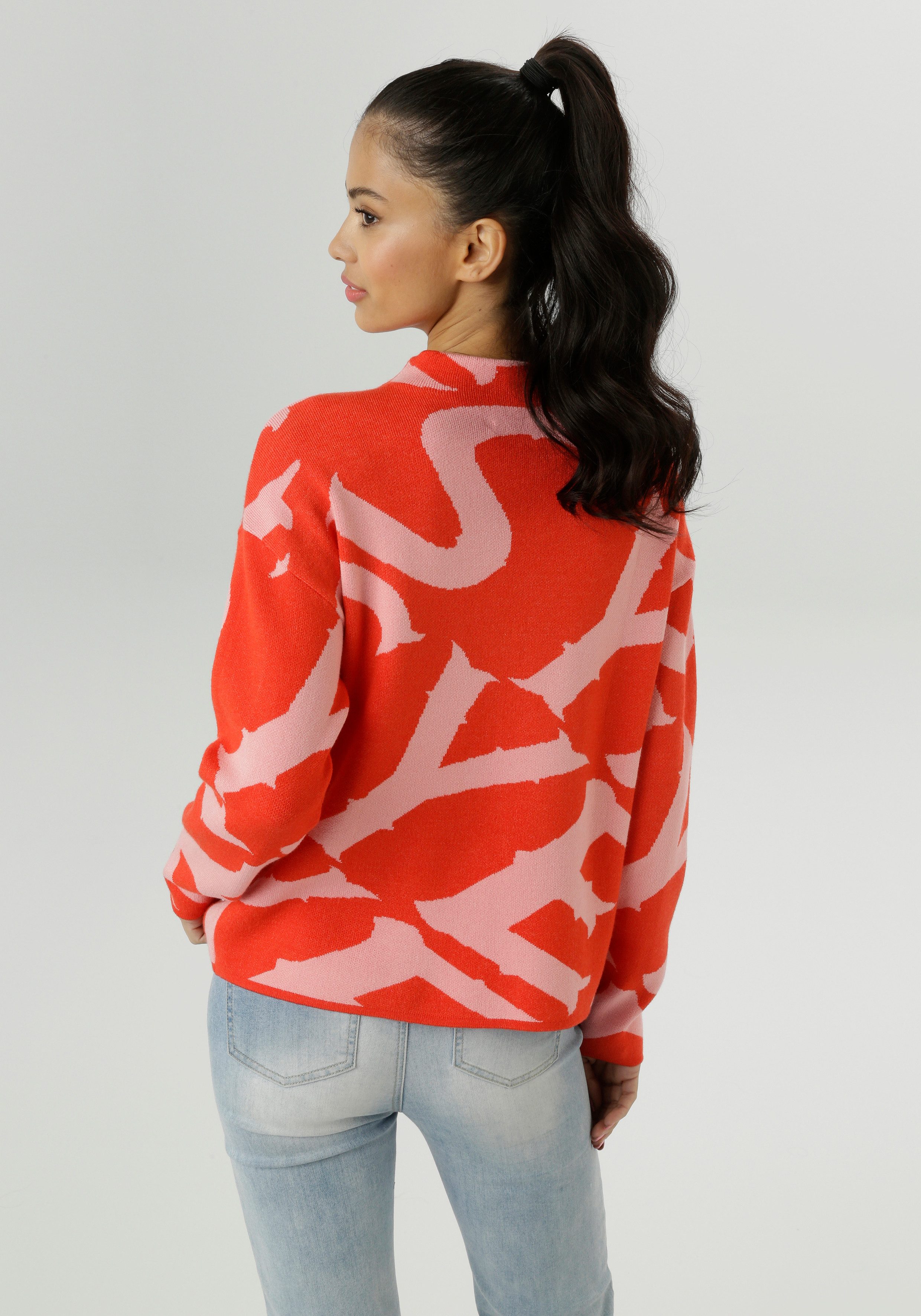 Aniston SELECTED Strickpullover mit elegantem Jacquard-Muster günstig online kaufen