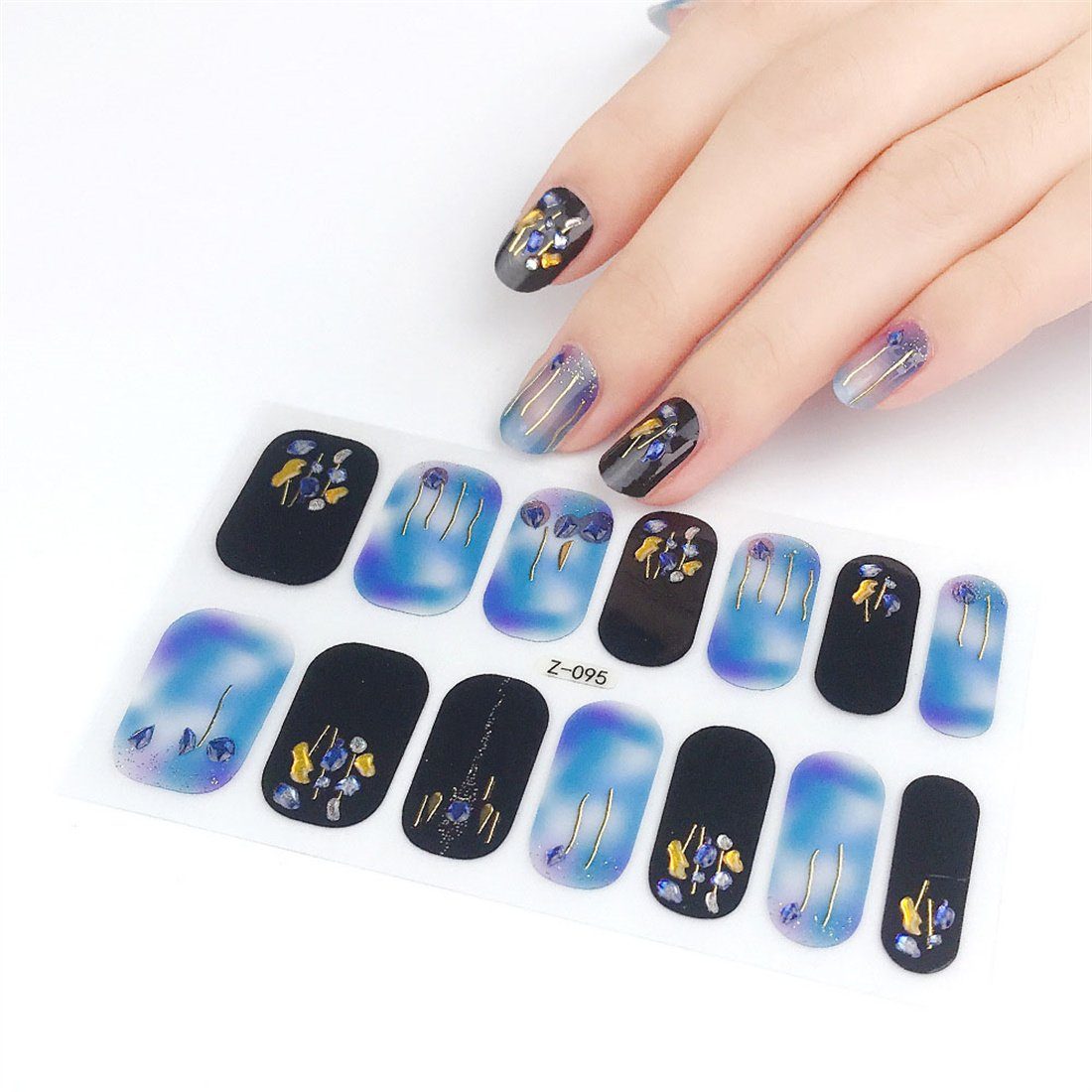 KSYLH Nageldesign Zubehör 3D Diamant-Nagelsticker 10-teiliges Set, Nagelkunst-Zubehör-Set