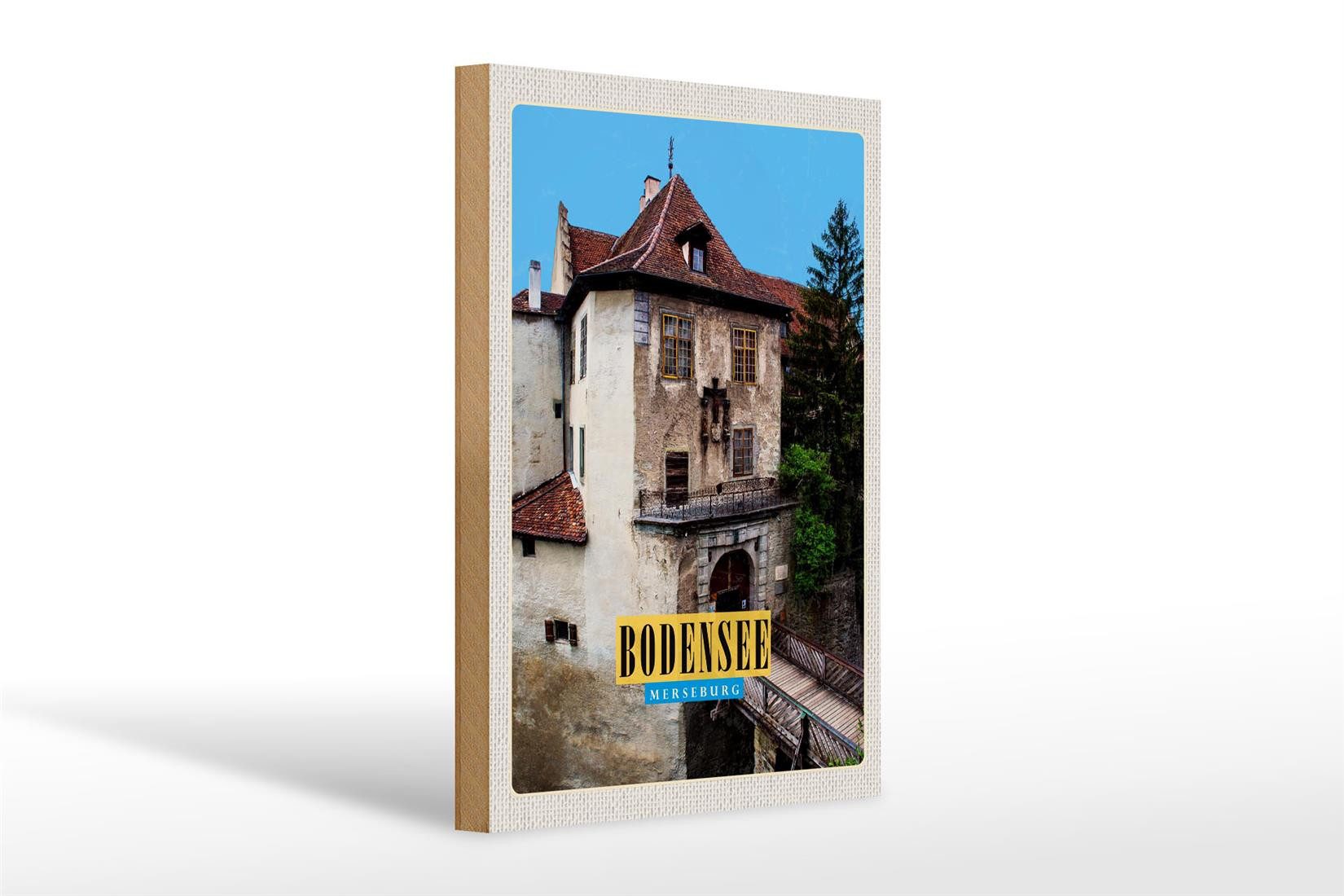 Holzbild Reise 20x30cm Bodensee Deutschland Meersburg