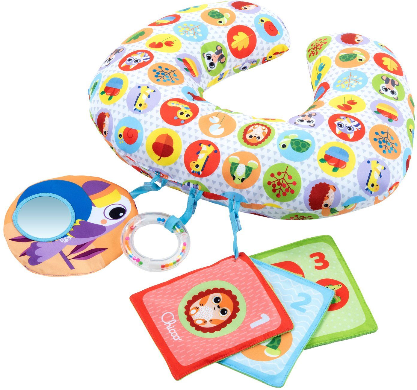 Chicco Greifspielzeug Animal Tummy Time, Spielkissen