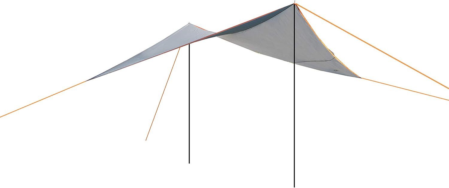 Portal Outdoor Sonnensegel "Mesa grau - orange" Camping Markise, 350x350x220 cm Camping, (komplett-Set, mit Transporttasche), UV 50+ inkl. Transporttasche