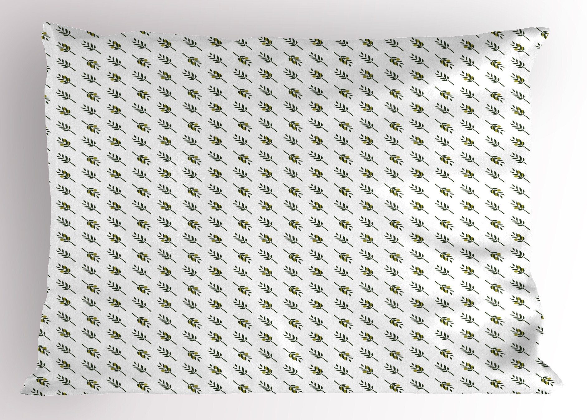 Kissenbezüge Dekorativer Standard King Size Gedruckter Kissenbezug, Abakuhaus (1 Stück), Botanisch Diagonal Ölzweige