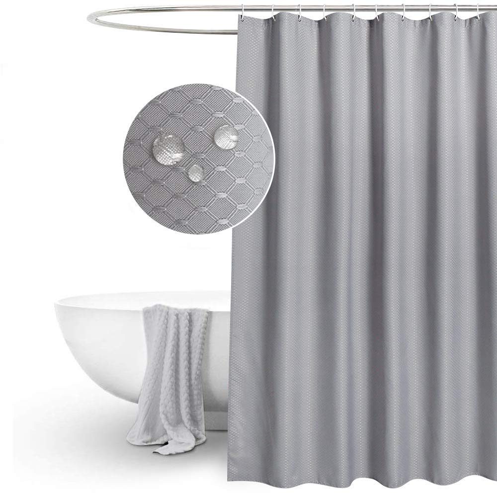 Diwzbyn Duschvorhang Duschvorhang aus Waffelstoff, wasserabweisend, waschbar & extra dick Breite 180 cm, Schimmelresistent und wasserdicht;inklusive 12 Haken; Maße 180x180cm