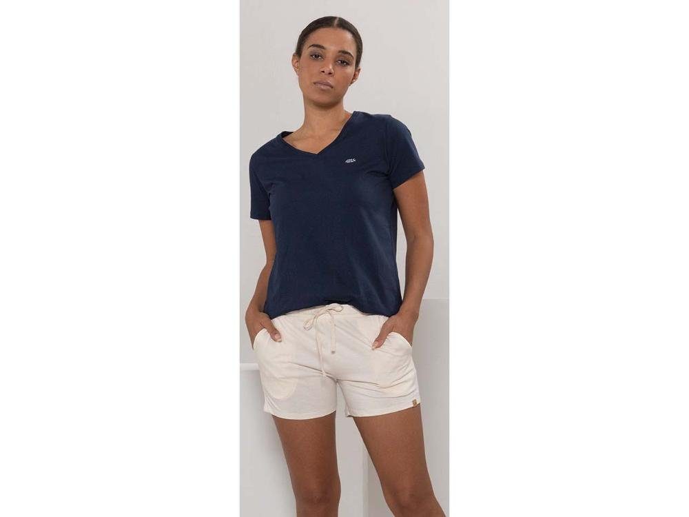 LIVING CRAFTS Pyjama Living Crafts Bio-Damen-Schlafshirt 'MARA' mit V-A