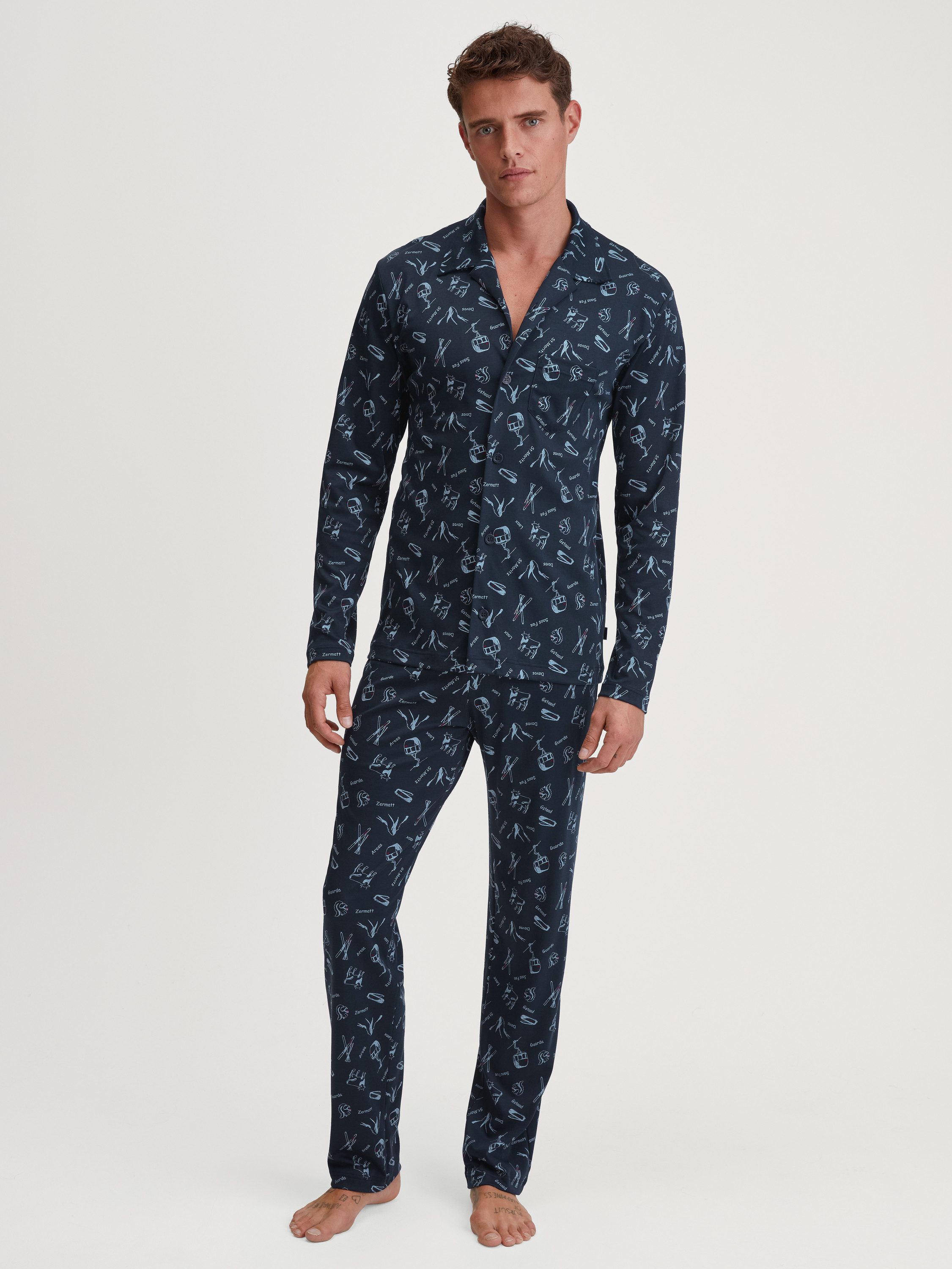 CALIDA Pyjama Relax Swiss Resort Herren (2 tlg) aus 100% Baumwolle