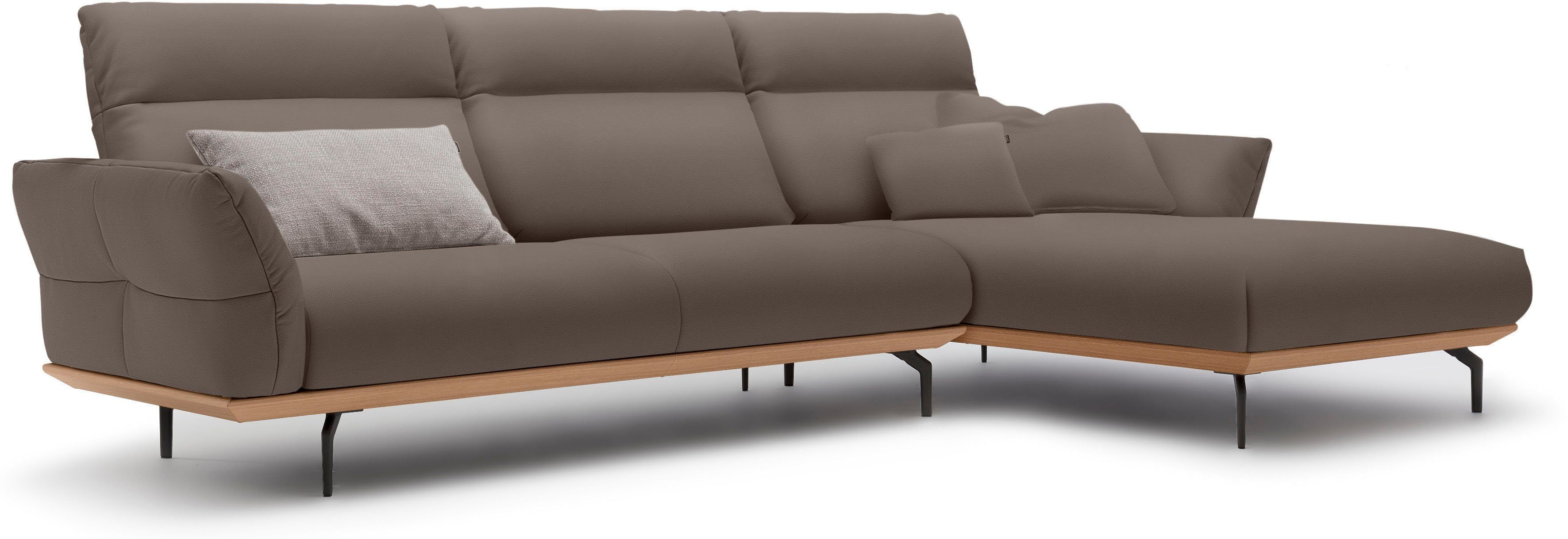 hülsta sofa Ecksofa hs.460, in Winkelfüße Breite 318 Sockel Umbragrau, in Eiche, cm