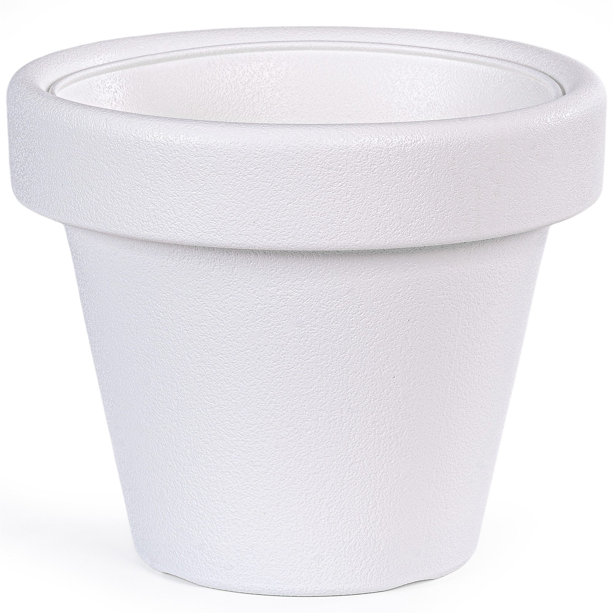 KONZEPT Übertopf aus Kunststoff in Steinoptik, Ø 30 cm, 8,5 L, Stein-Optik, Konische Form, Geprägtem Rand, 8,5 L