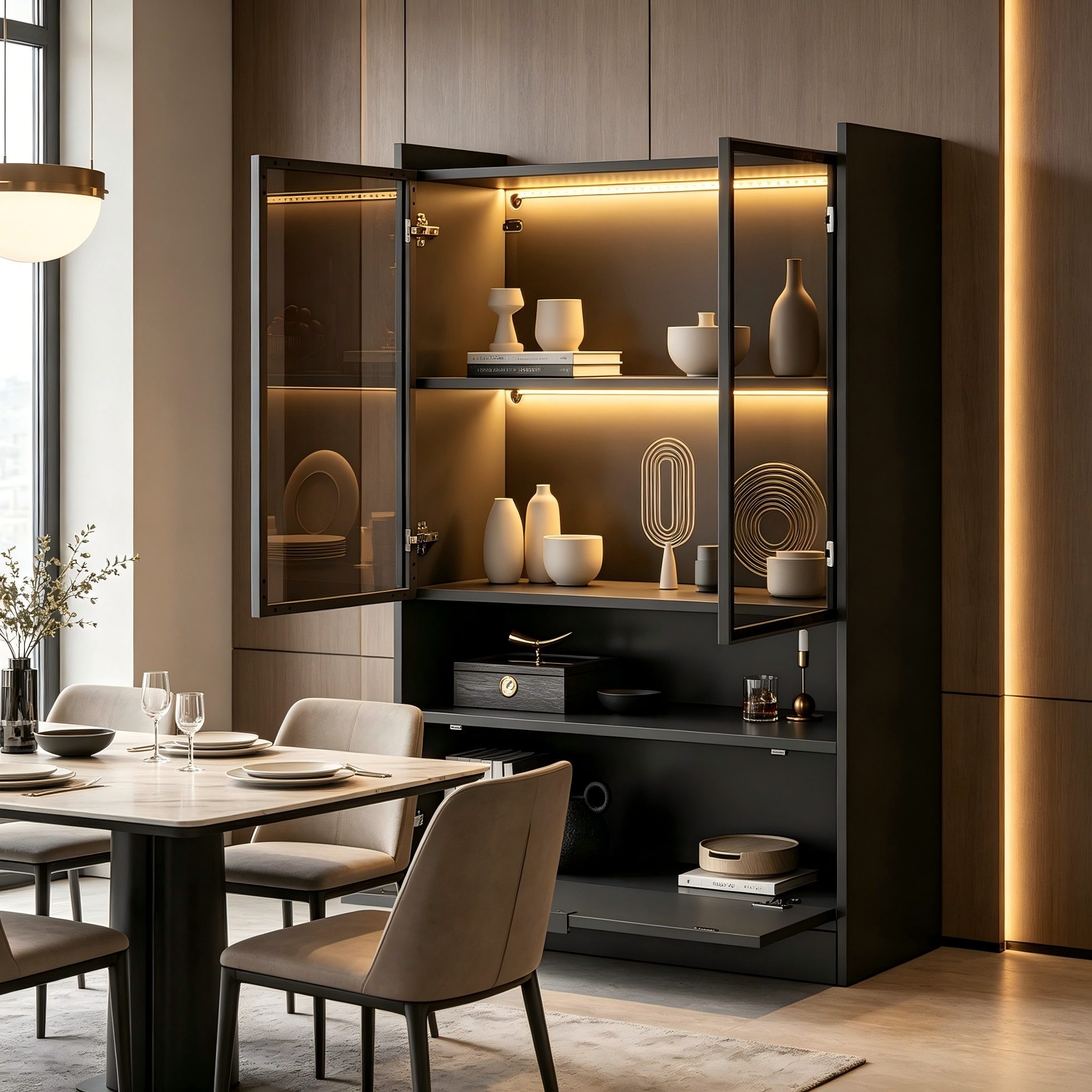 Vitrine mit LED-Beleuchtung, 16 Farben