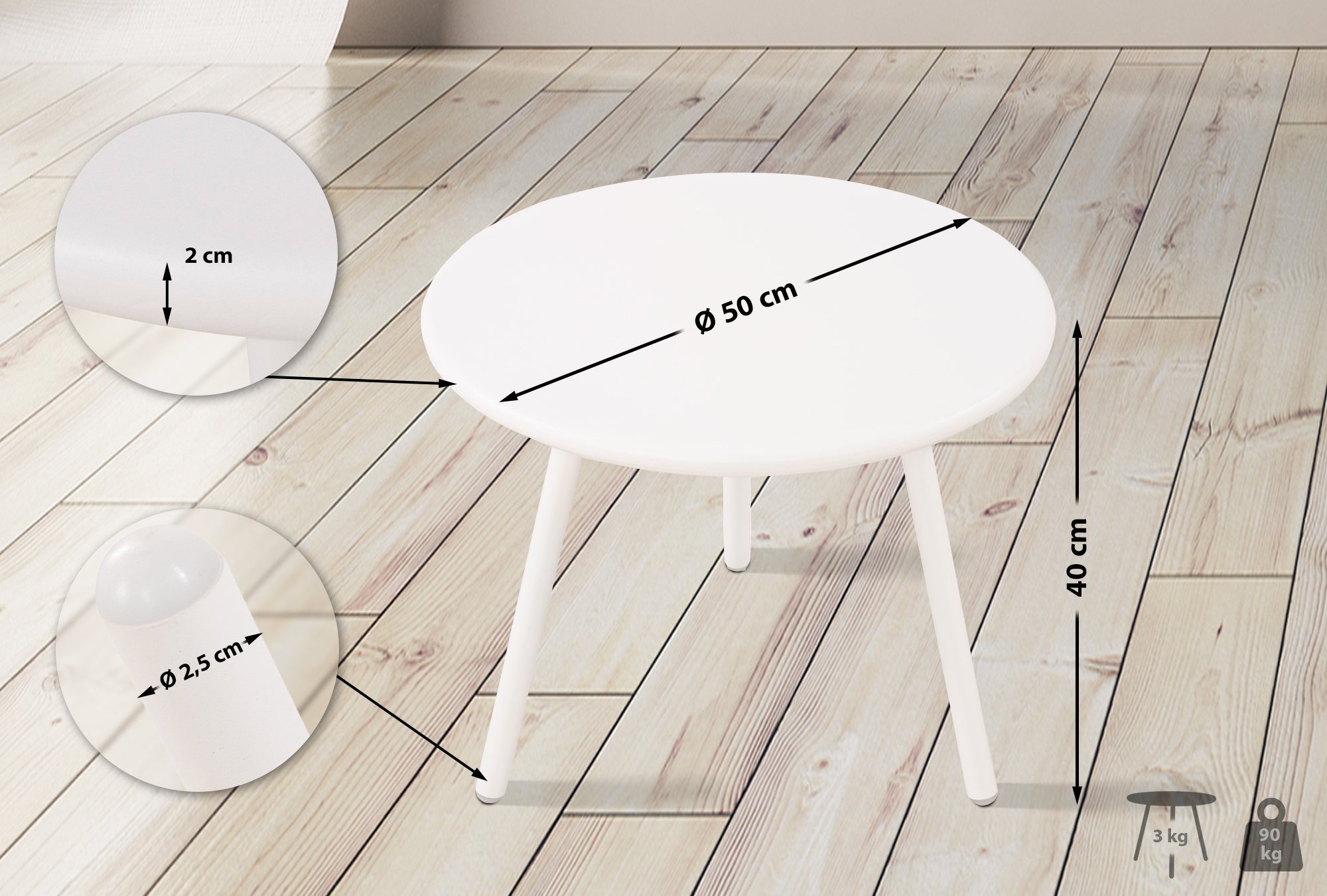 TPFLiving Couchtisch Belin (Tischplatte: Recyceltes Polypropylen, UV-bestän günstig online kaufen