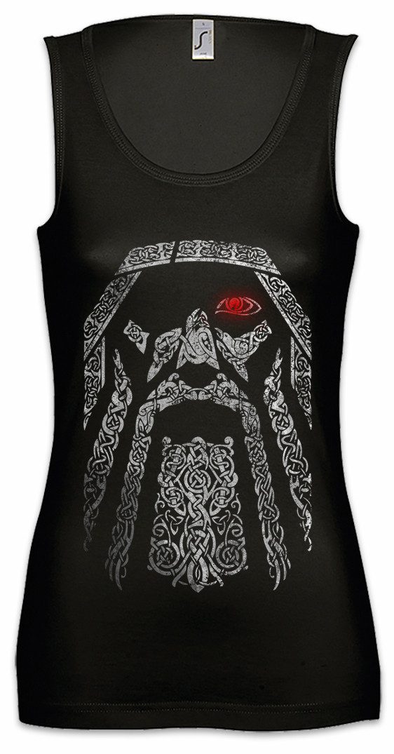 Tanktop Odhin IV Ärmelloses Damen T-Shirt Wölfe Odin Wolves Paganism