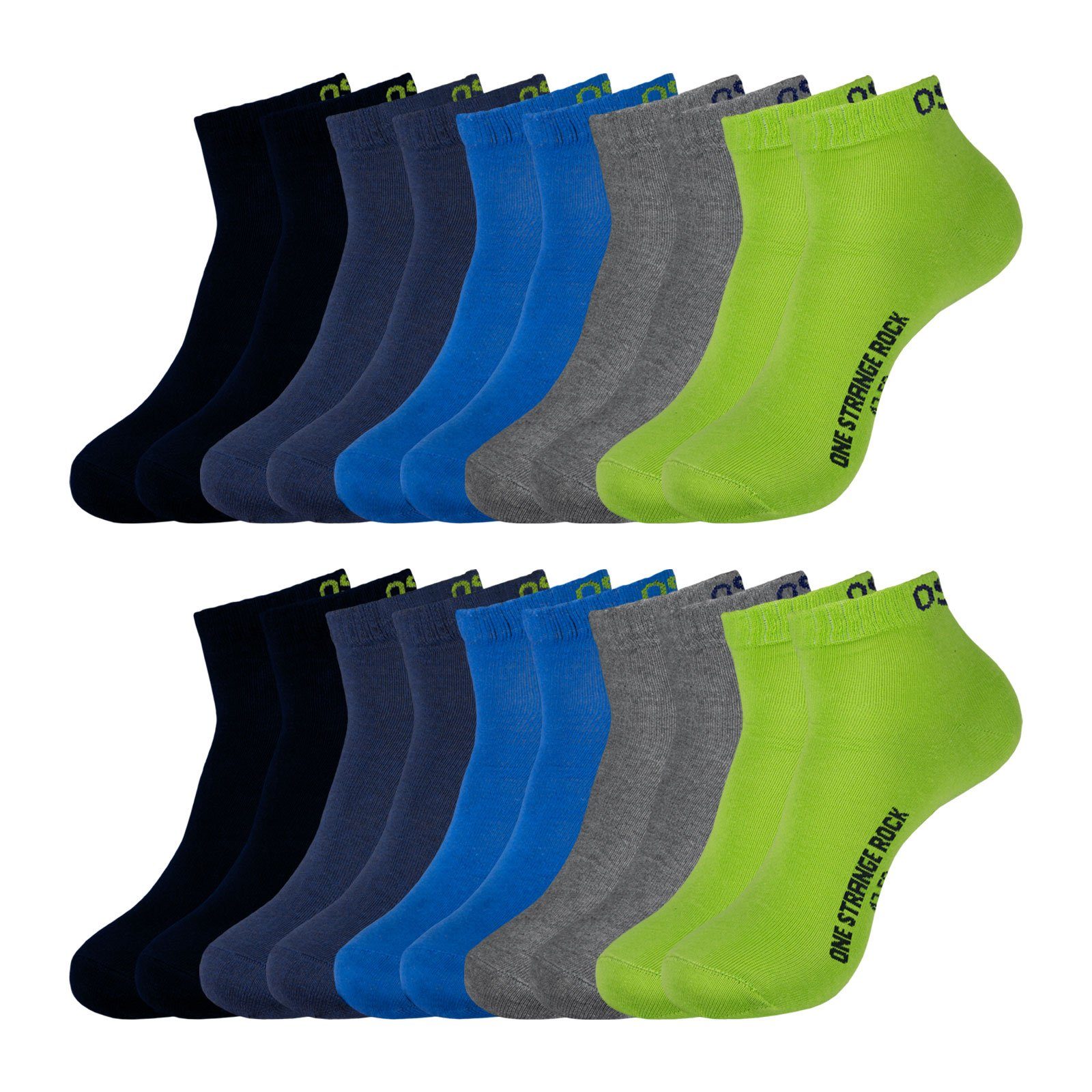 One Strange Rock Kurzsocken Quarter (10-Paar) mit Logoschriftzug am Bündchen und auf der Sohle